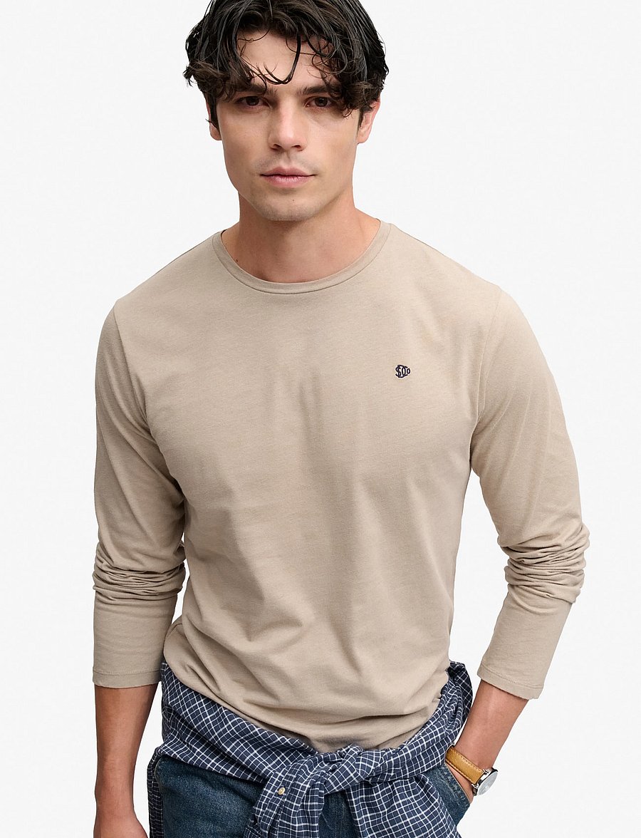 Superdry - CLASSIC ESSENTIAL SDCO TOP - langärmelige t-shirts - winter twig beige - 4