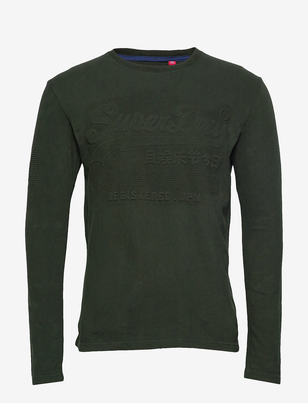 Superdry - VINTAGE AUTHENTC EMBSS L/S TEE - tin tab dark green - 0