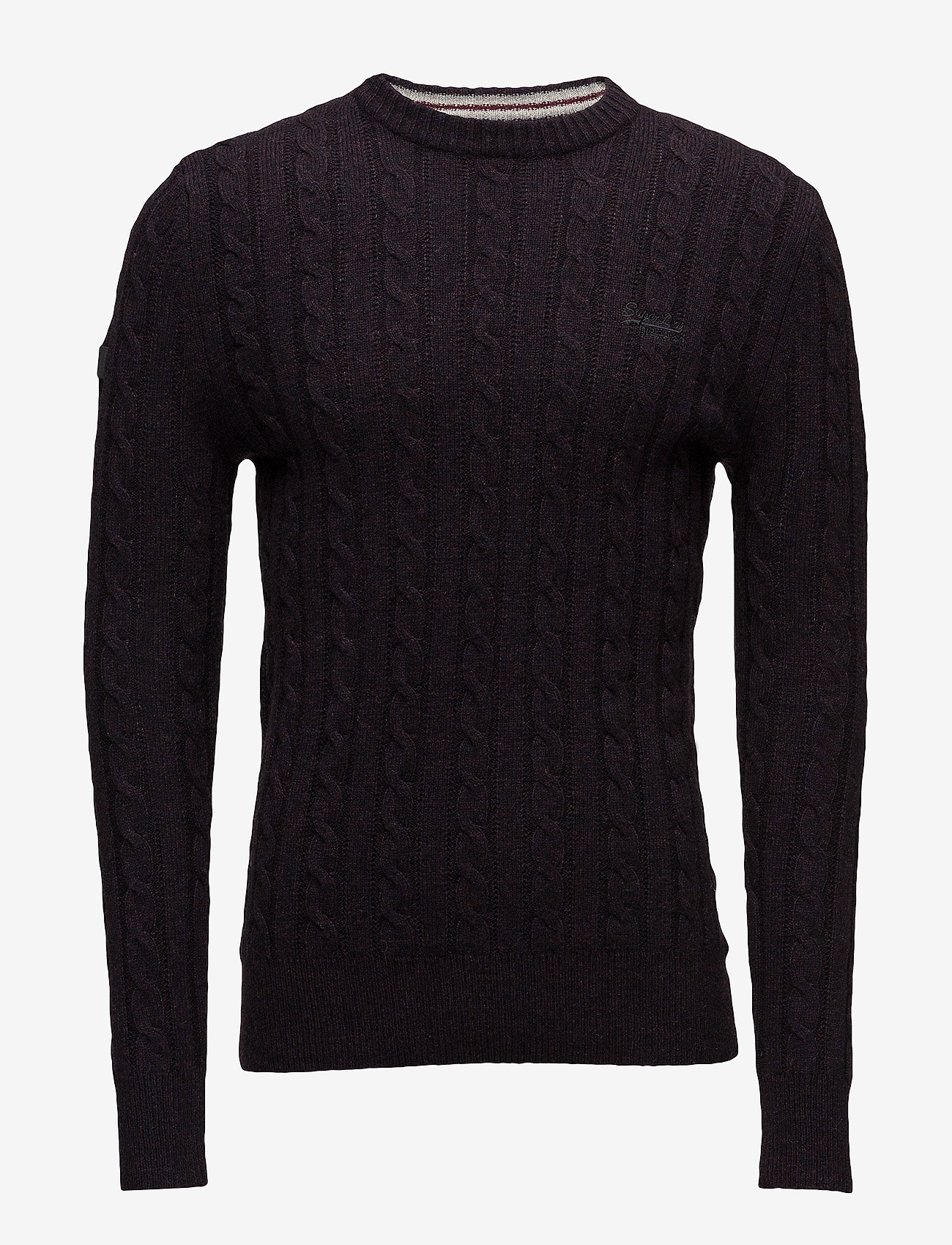 Superdry - HARLO CABLE CREW - dark port/ black twist - 0