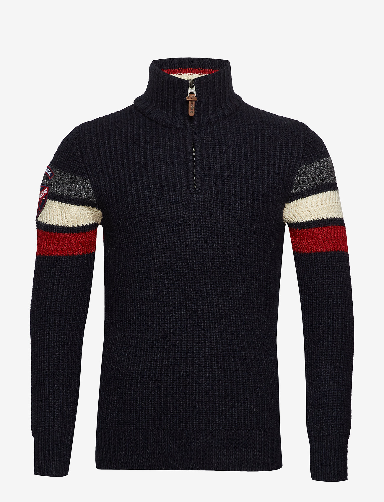 Superdry - SKI DOG HENLEY - drknvytwist/red/offwhte/grphte - 0
