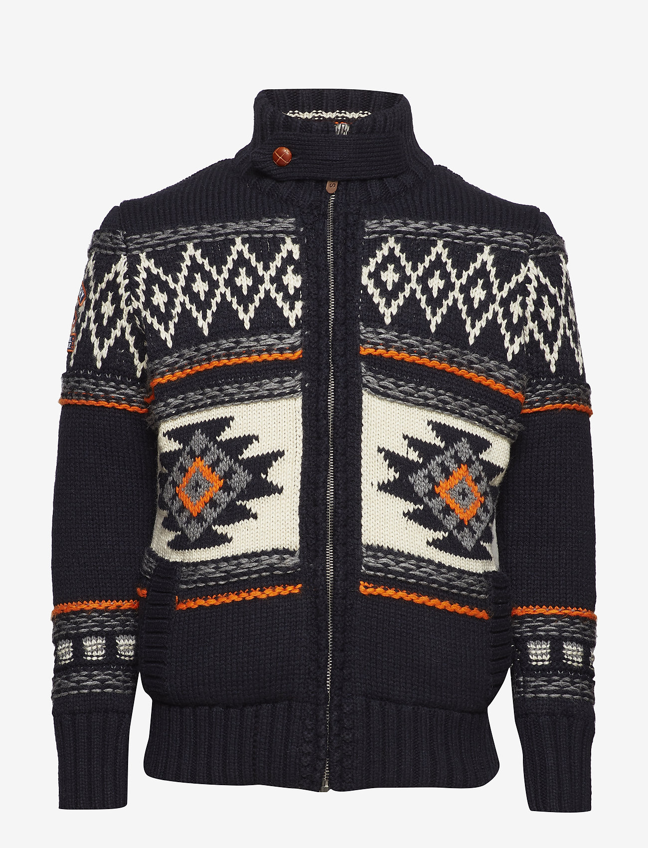 Superdry - SUPER BUFFALO CARDIGAN - dark navy/jaffa orange - 0