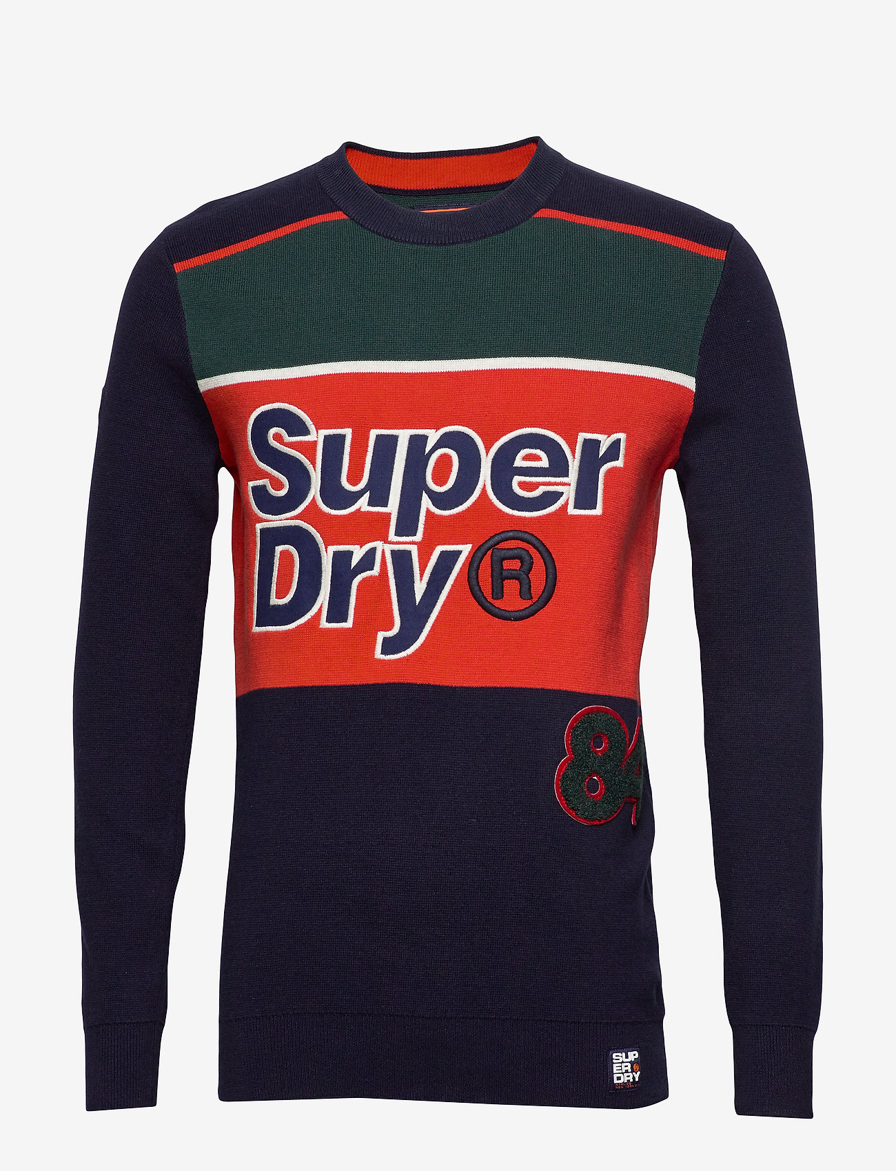 Superdry - MEGA LOGO CREW - dknvy/moorsideornge/highlndgrn - 0