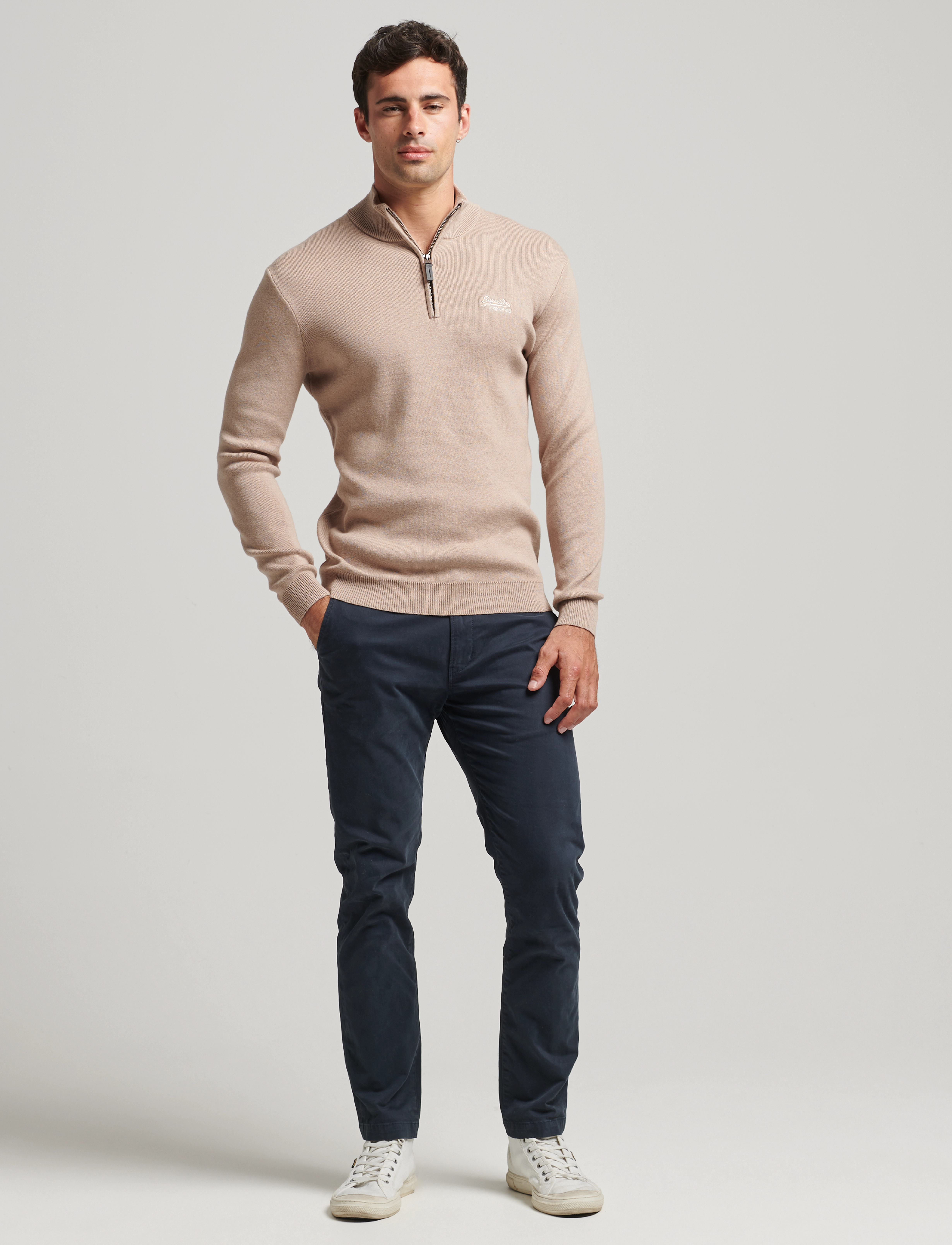 Superdry - VINTAGE EMB COTTON/CASH HENLEY - birch marl - 3