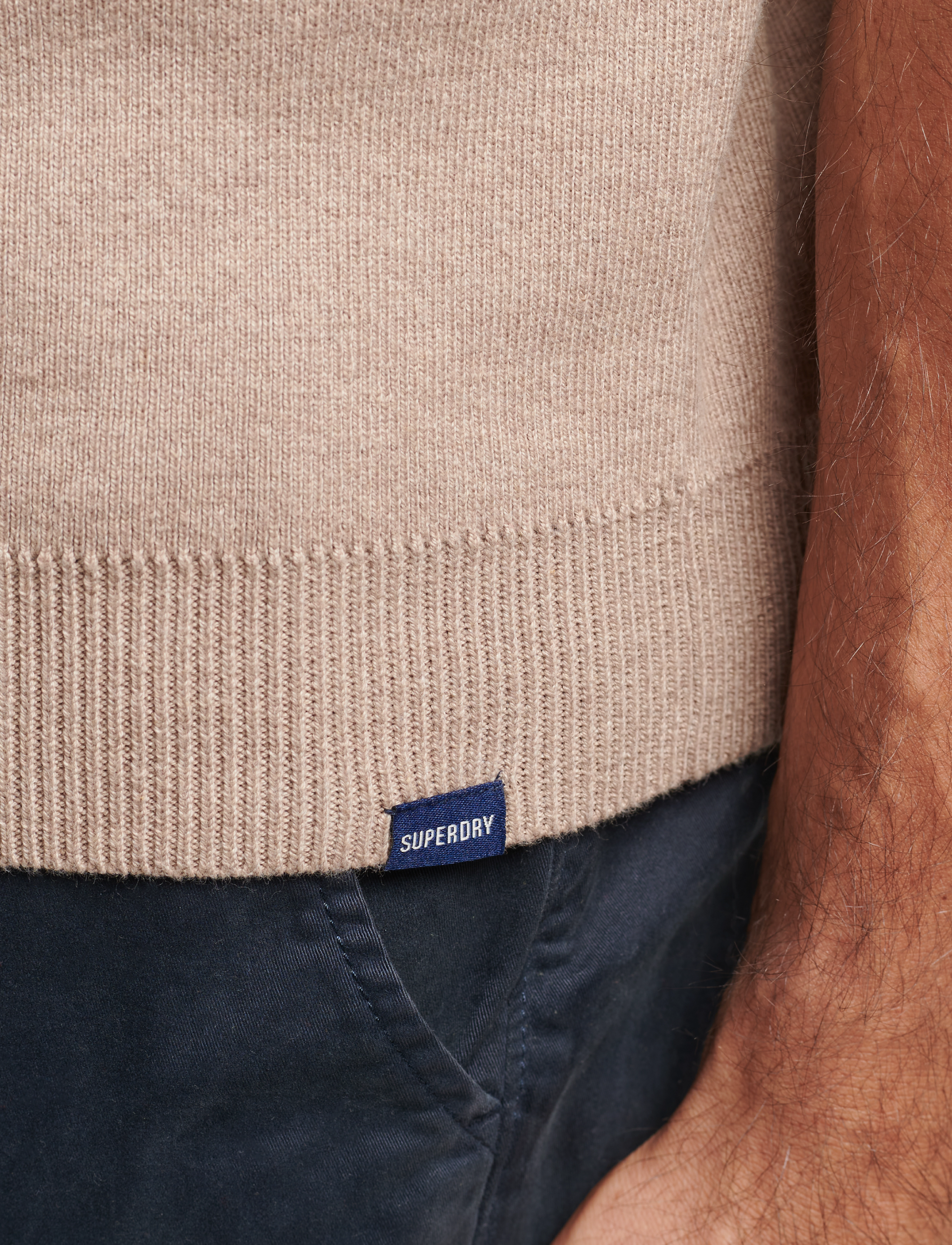 Superdry - VINTAGE EMB COTTON/CASH HENLEY - birch marl - 4