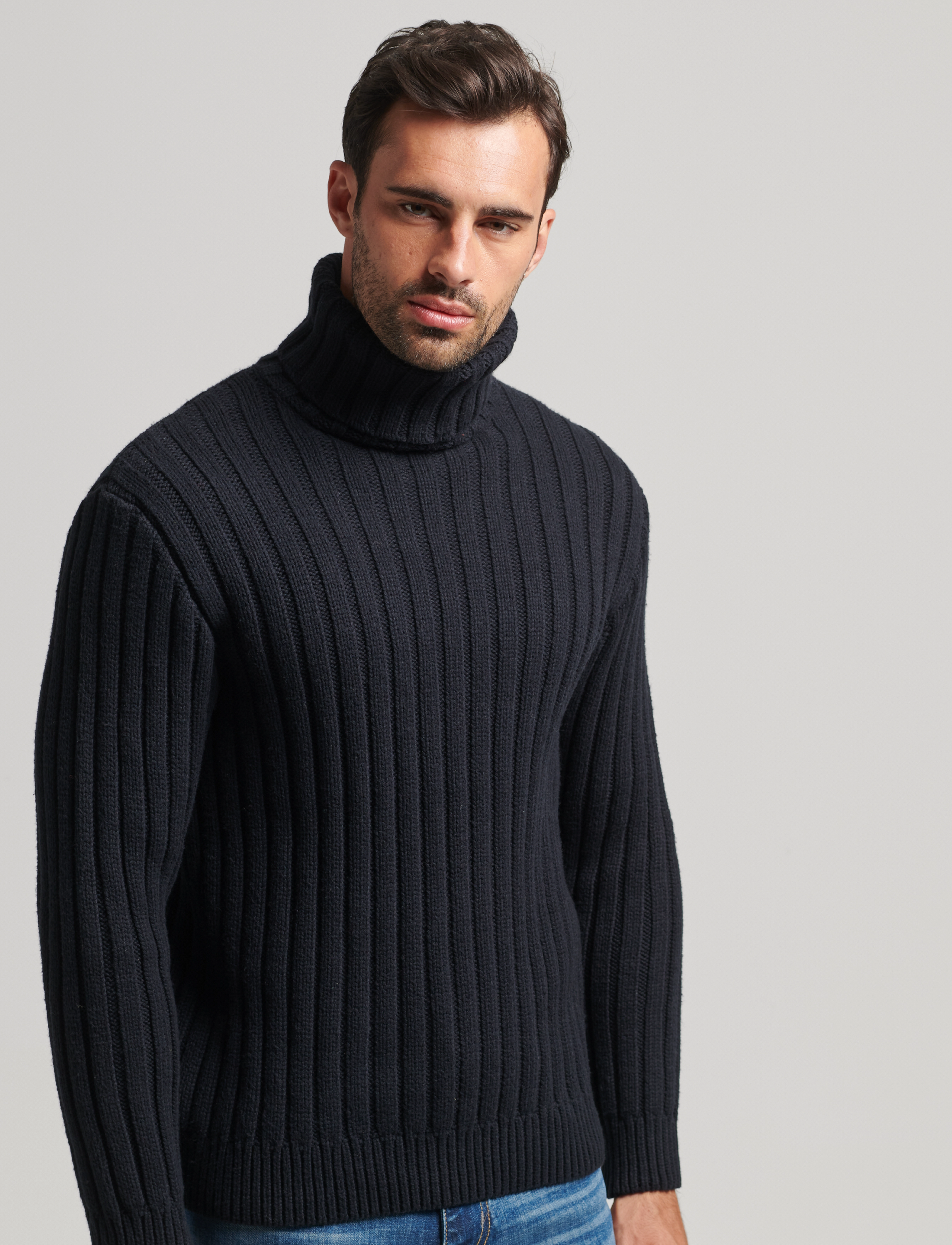 Superdry - VINTAGE ROLL NECK - jet black - 2