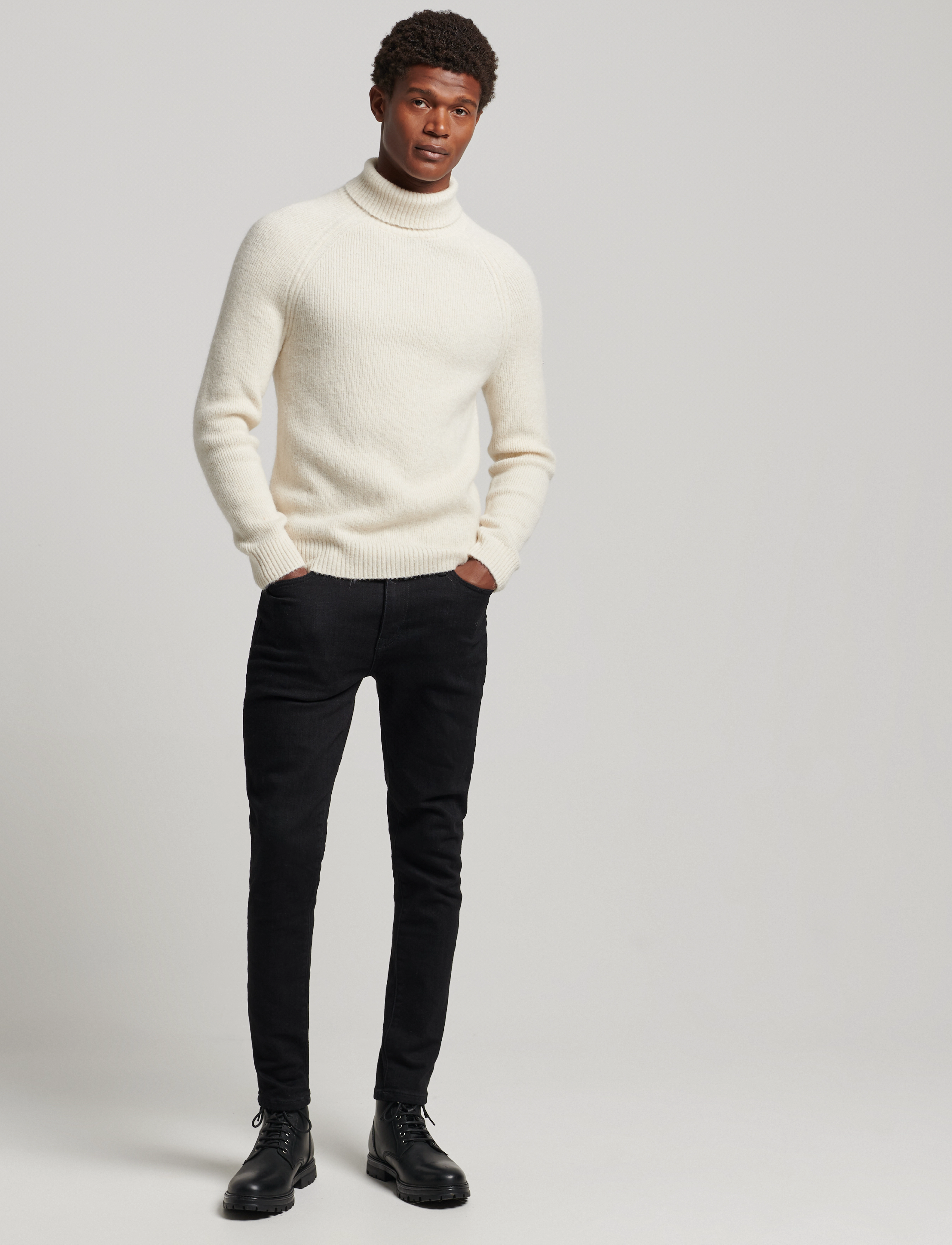 Superdry - STUDIOS CHUNKY ROLL NECK - nimbus cloud - 3