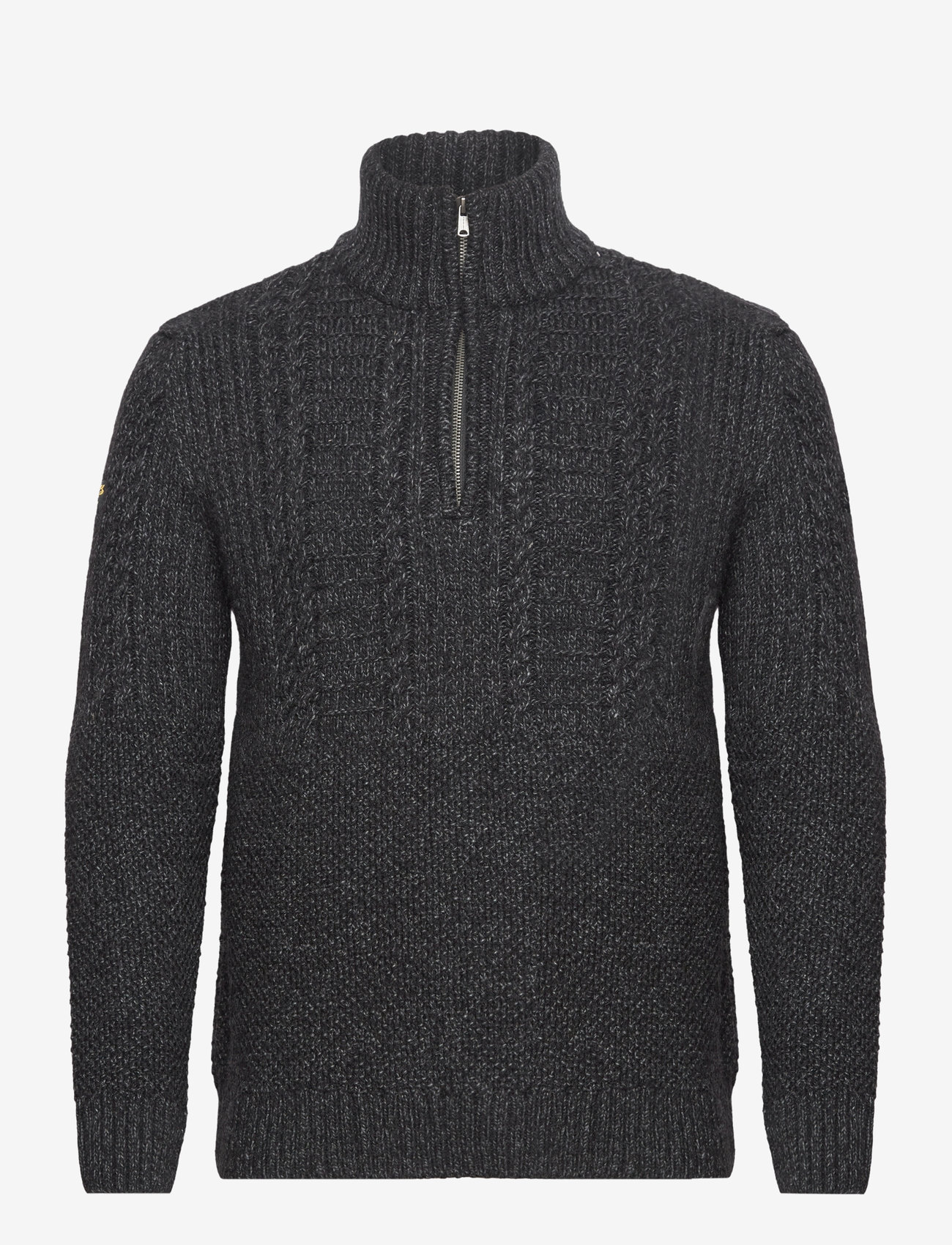 Superdry - VINTAGE JACOB HENLEY - charcoal black twist - 0