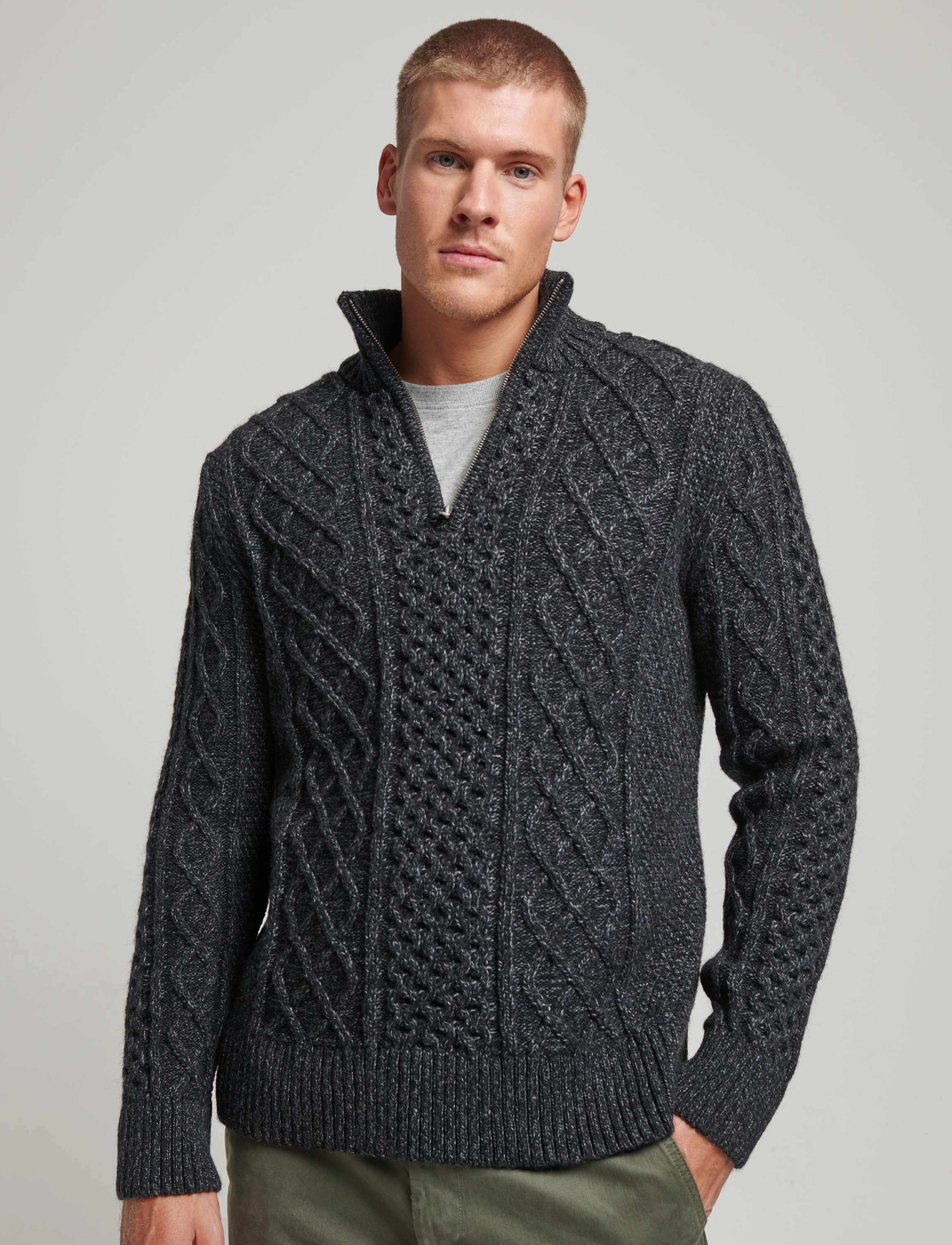 Superdry - VINTAGE JACOB HENLEY - charcoal black twist - 2