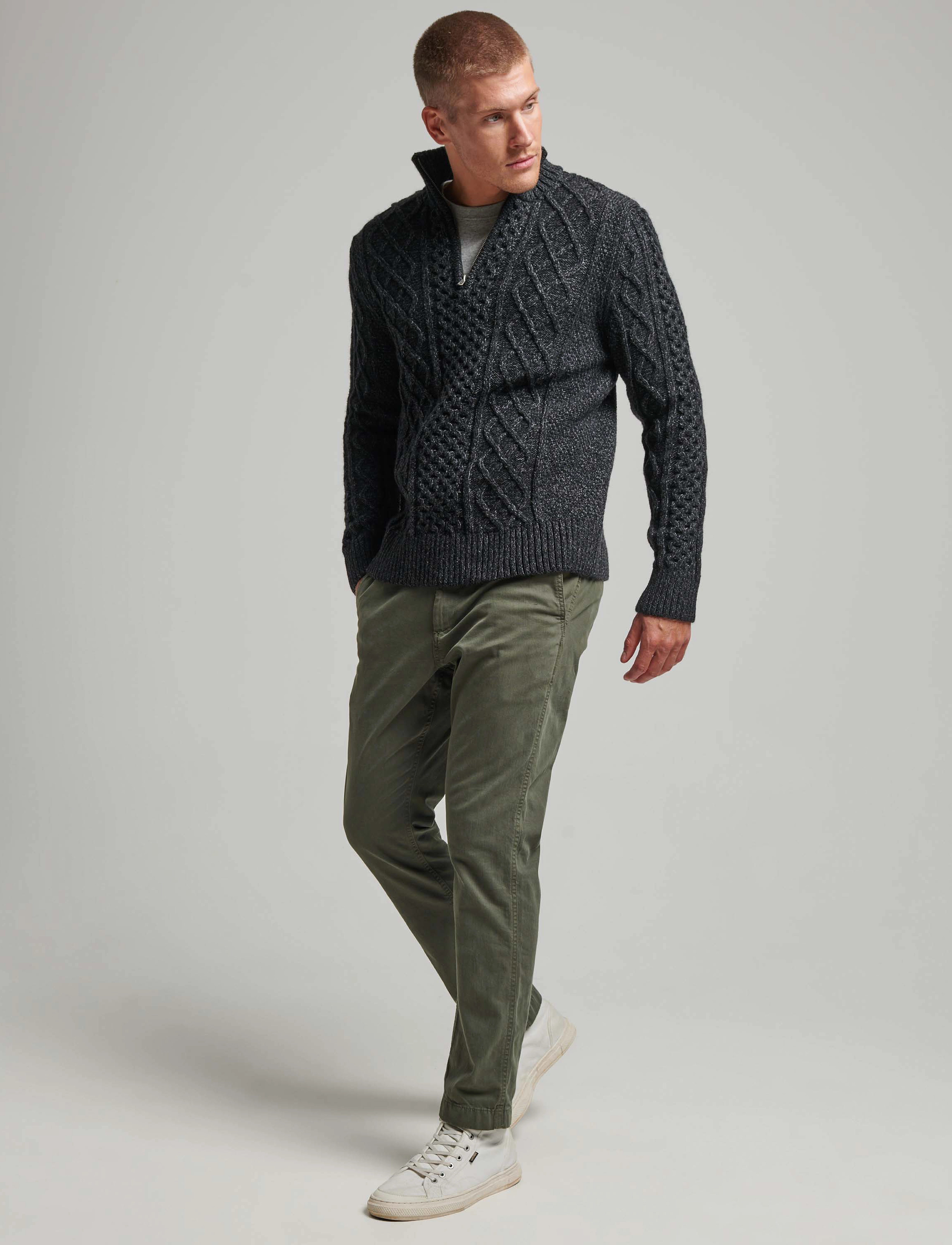 Superdry - VINTAGE JACOB HENLEY - charcoal black twist - 3