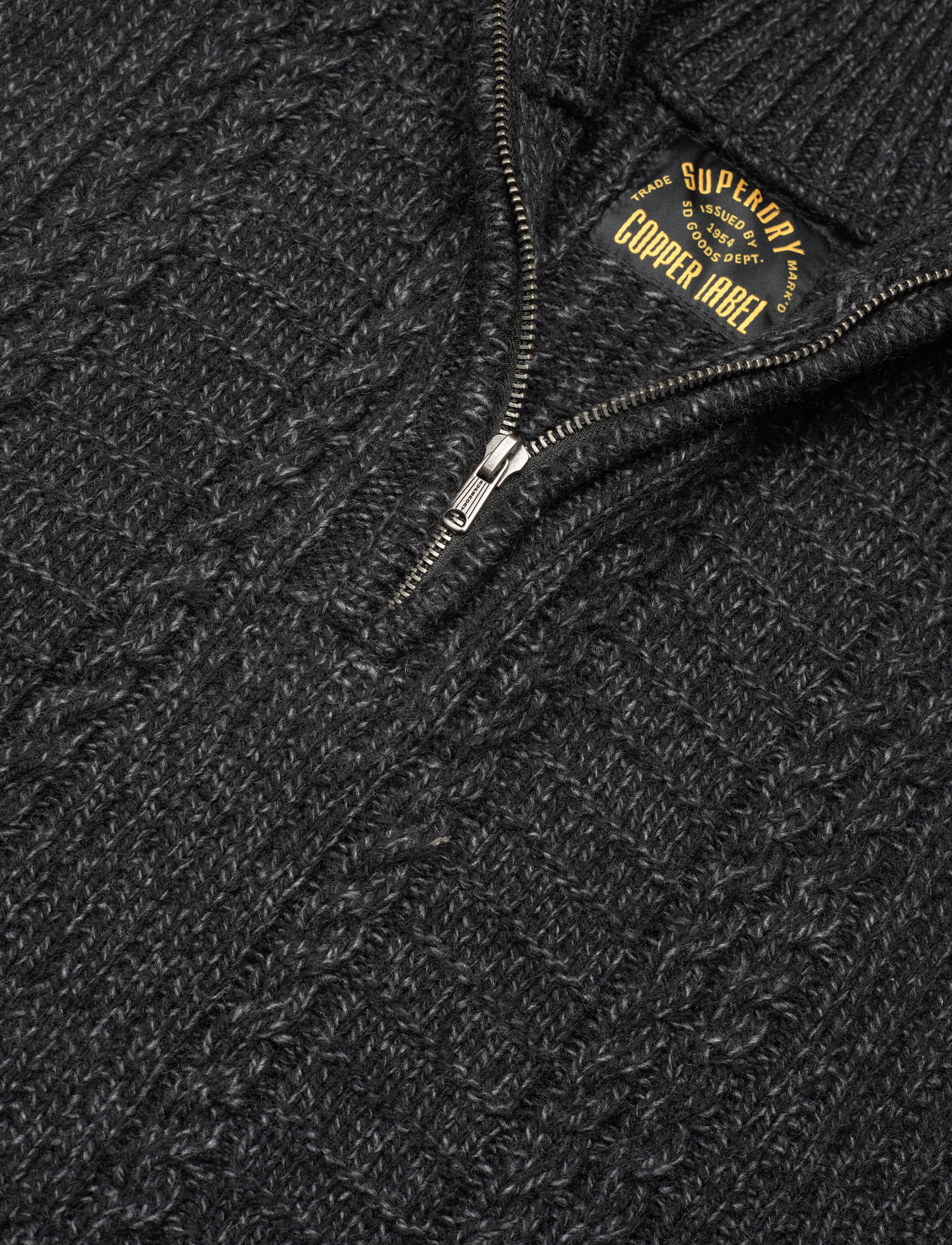 Superdry - VINTAGE JACOB HENLEY - charcoal black twist - 4
