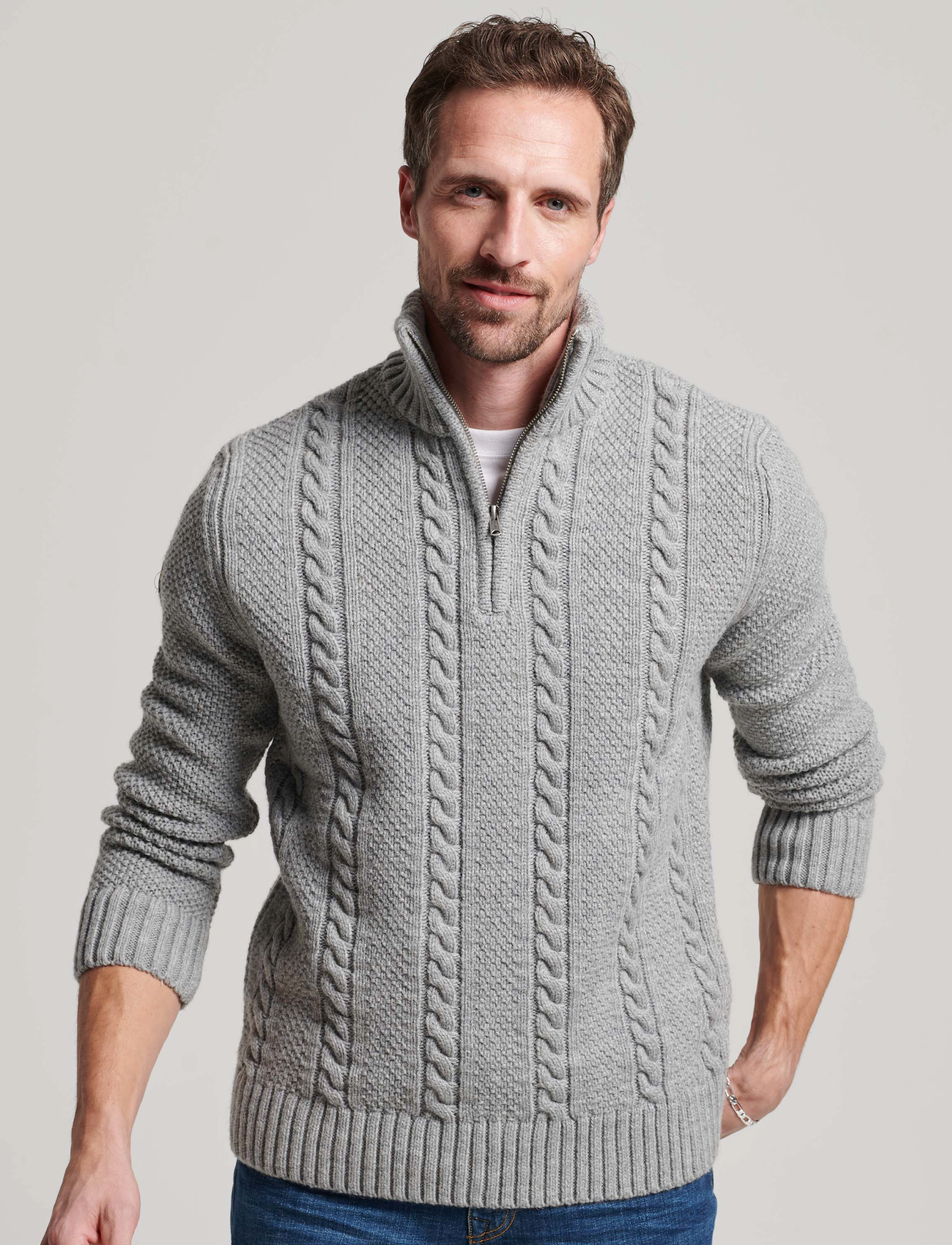 Superdry - VINTAGE JACOB HENLEY - mid grey - 2