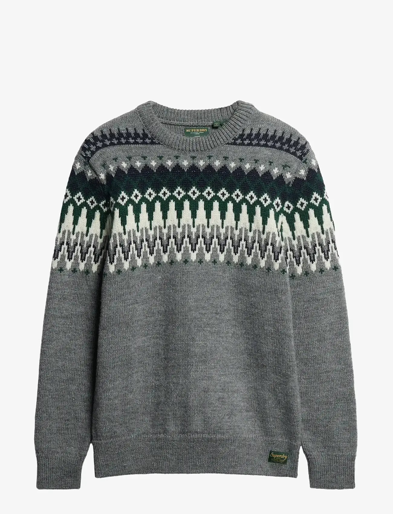 Superdry - FAIRISLE KNIT CREW JUMPER - rundhals - grey marl multi - 1