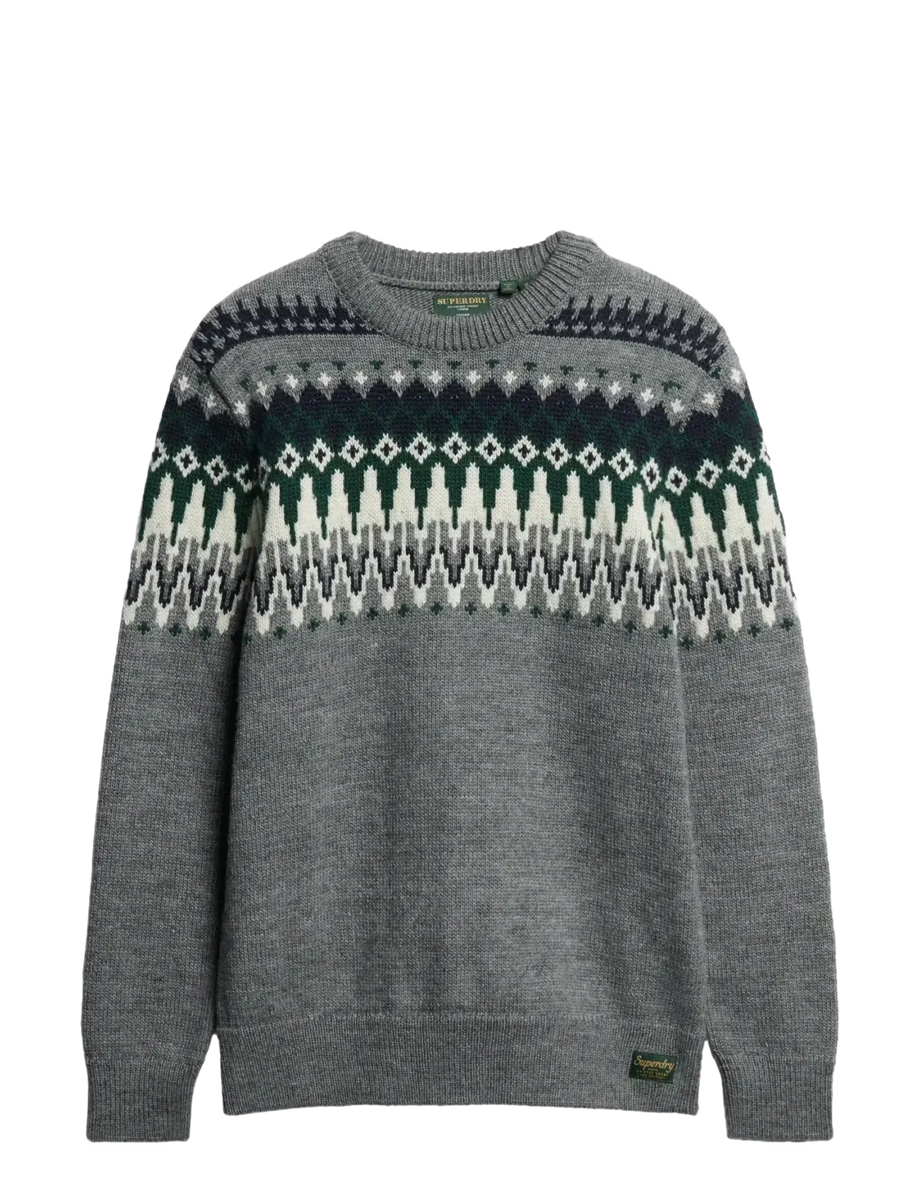 Superdry FAIRISLE KNIT CREW JUMPER - Deals - GREY MARL MULTI / grey