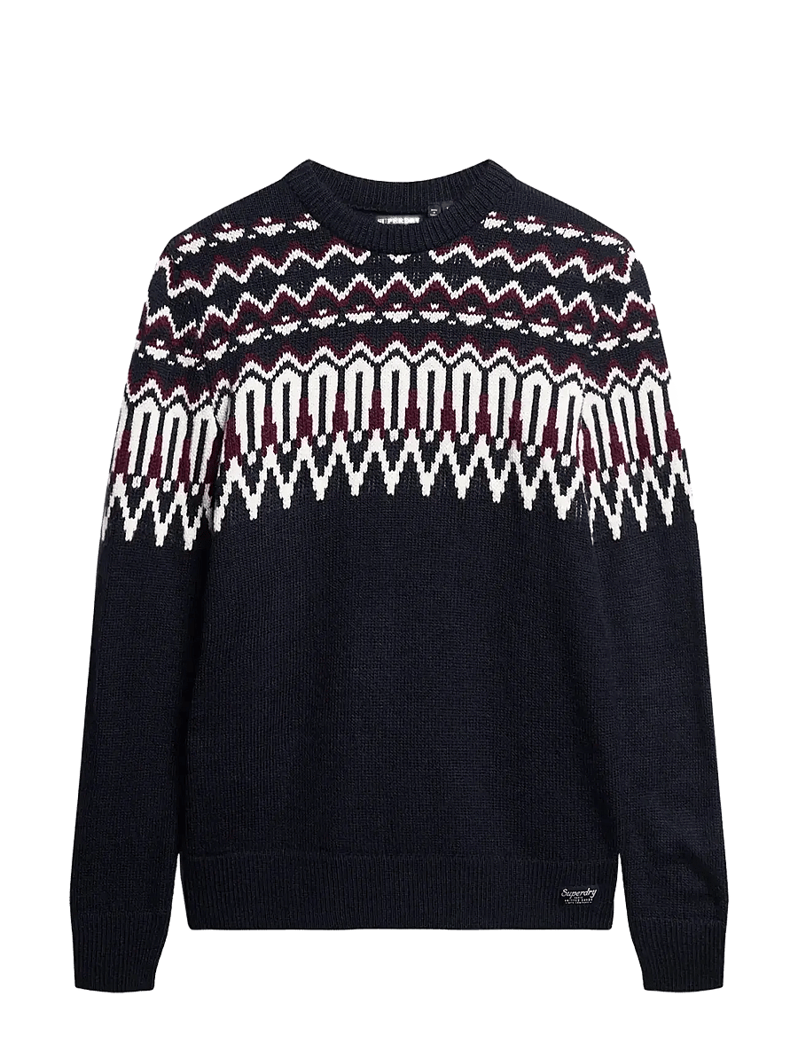 Superdry - FAIRISLE KNIT CREW JUMPER - rundhalsad - navy multi - 1