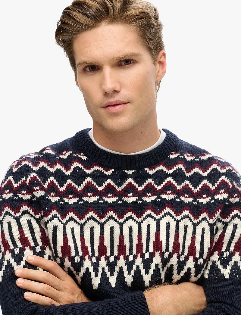 Superdry - FAIRISLE KNIT CREW JUMPER - rund hals - navy multi - 3