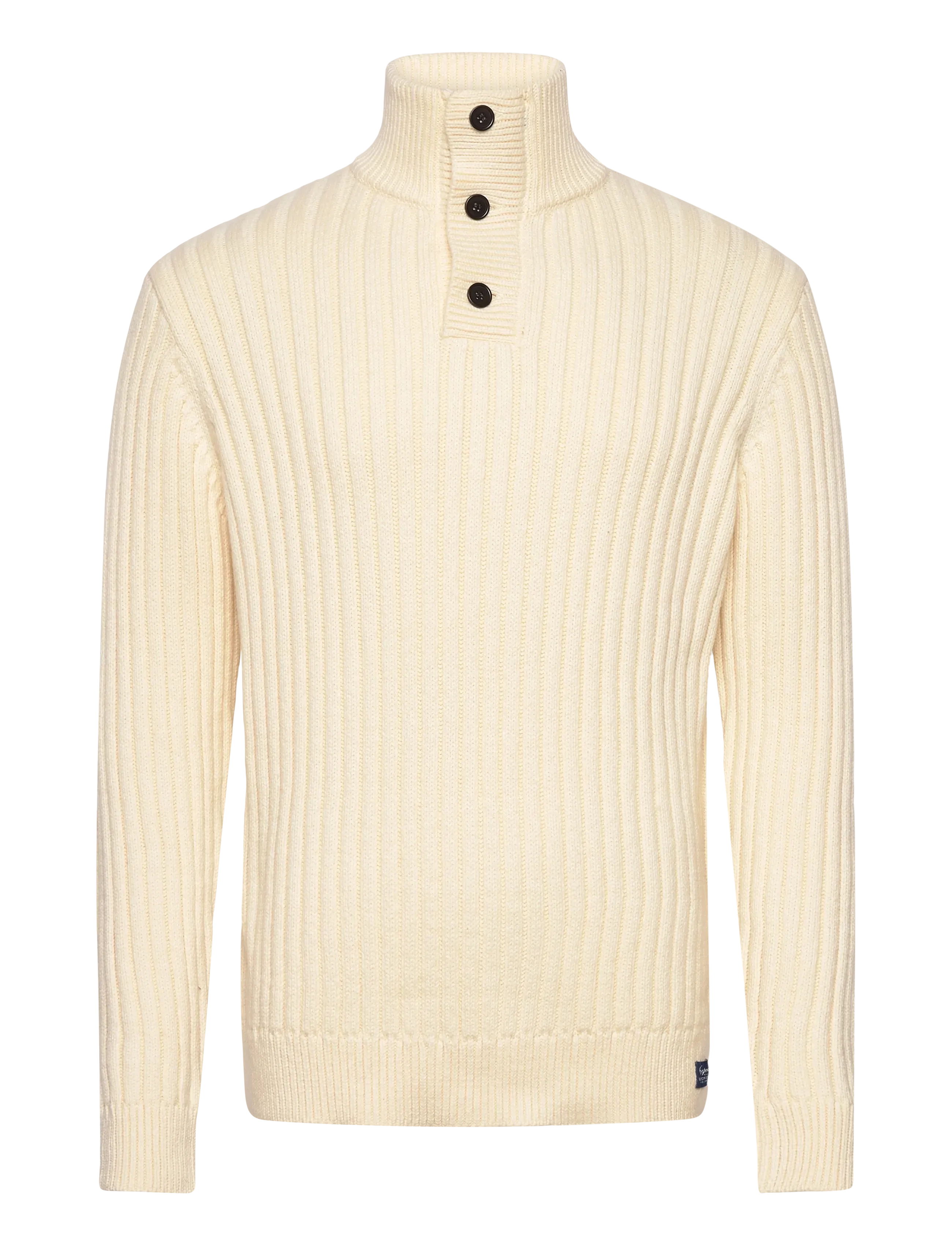 SUPERDRY Vintage Ribbed Henley Cream - L - Herren