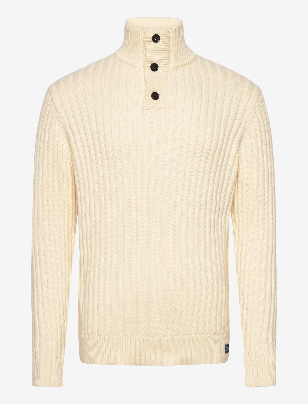 Superdry - VINTAGE RIBBED HENLEY - pullover mit halbem reißverschluss - ecru - 1