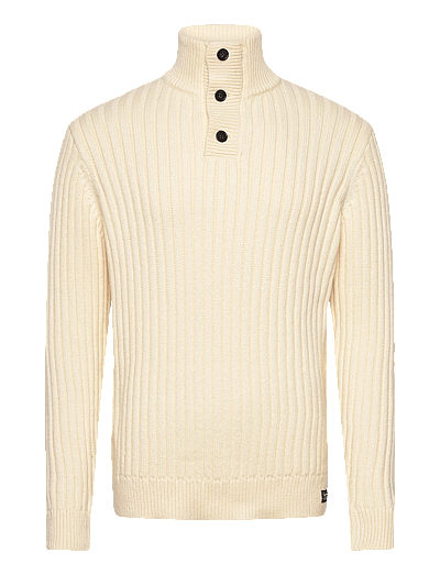 Vintage Ribbed Henley - Rullekraver
