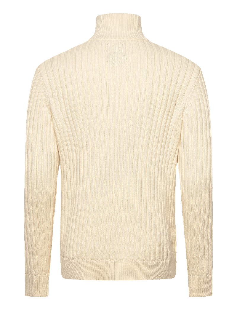 Superdry - VINTAGE RIBBED HENLEY - pullover mit halbem reißverschluss - ecru - 2