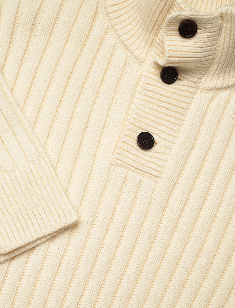 Superdry - VINTAGE RIBBED HENLEY - pullover mit halbem reißverschluss - ecru - 5