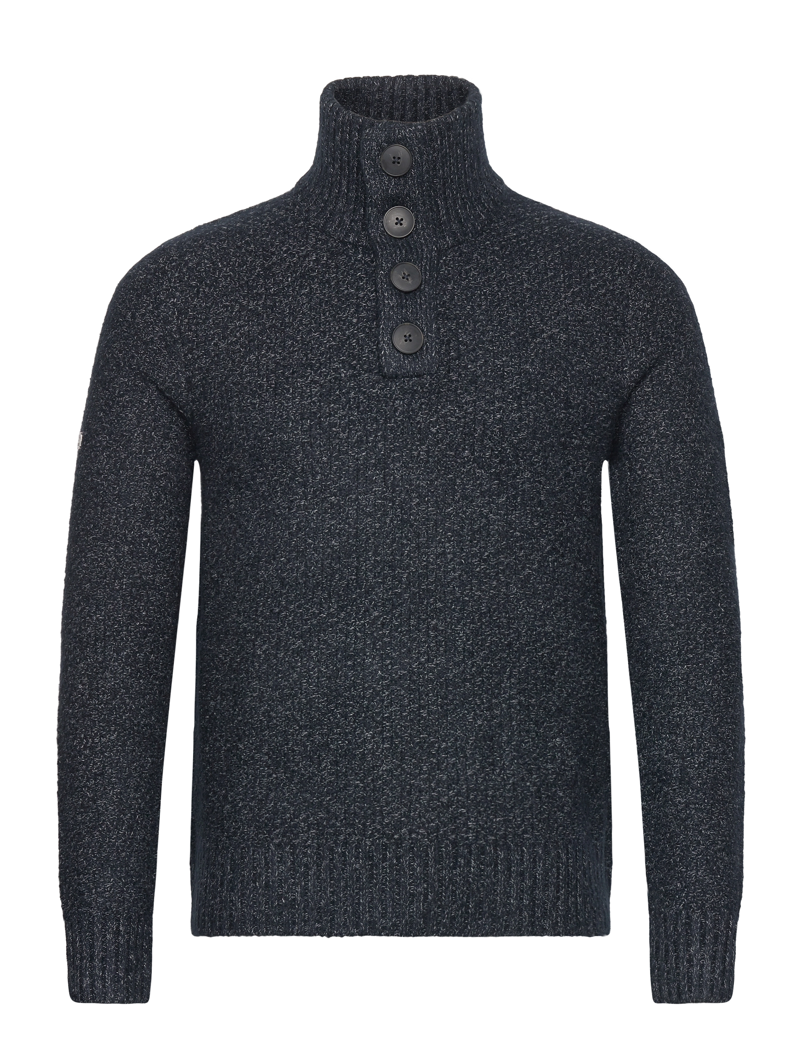 CHUNKY BUTTON HIGH NECK JUMPER - ECLIPSE NAVY