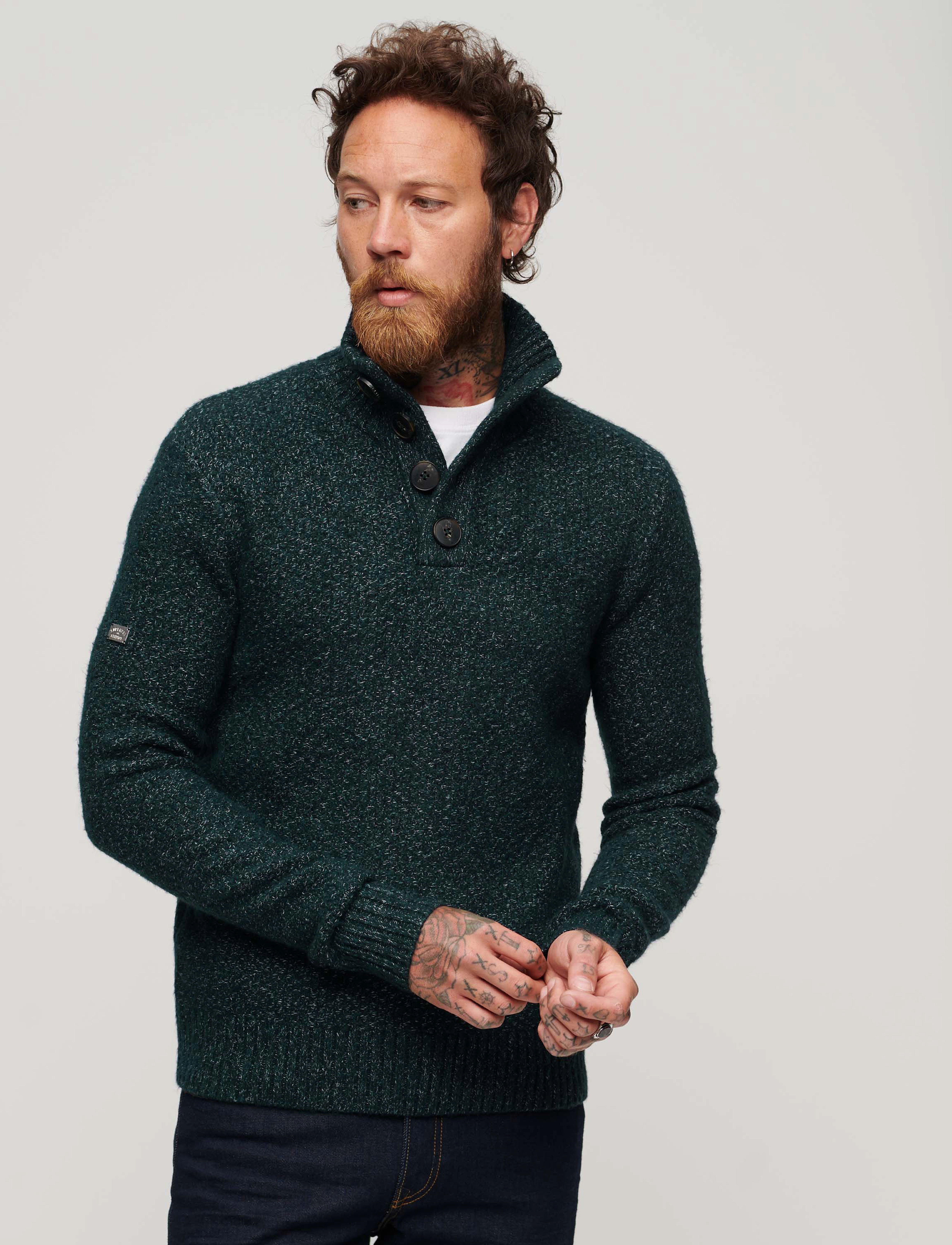 Superdry - CHUNKY BUTTON HIGH NECK JUMPER - eclipse navy - 2