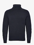 BRUSHED ROLL NECK JUMPER - ECLIPSE NAVY