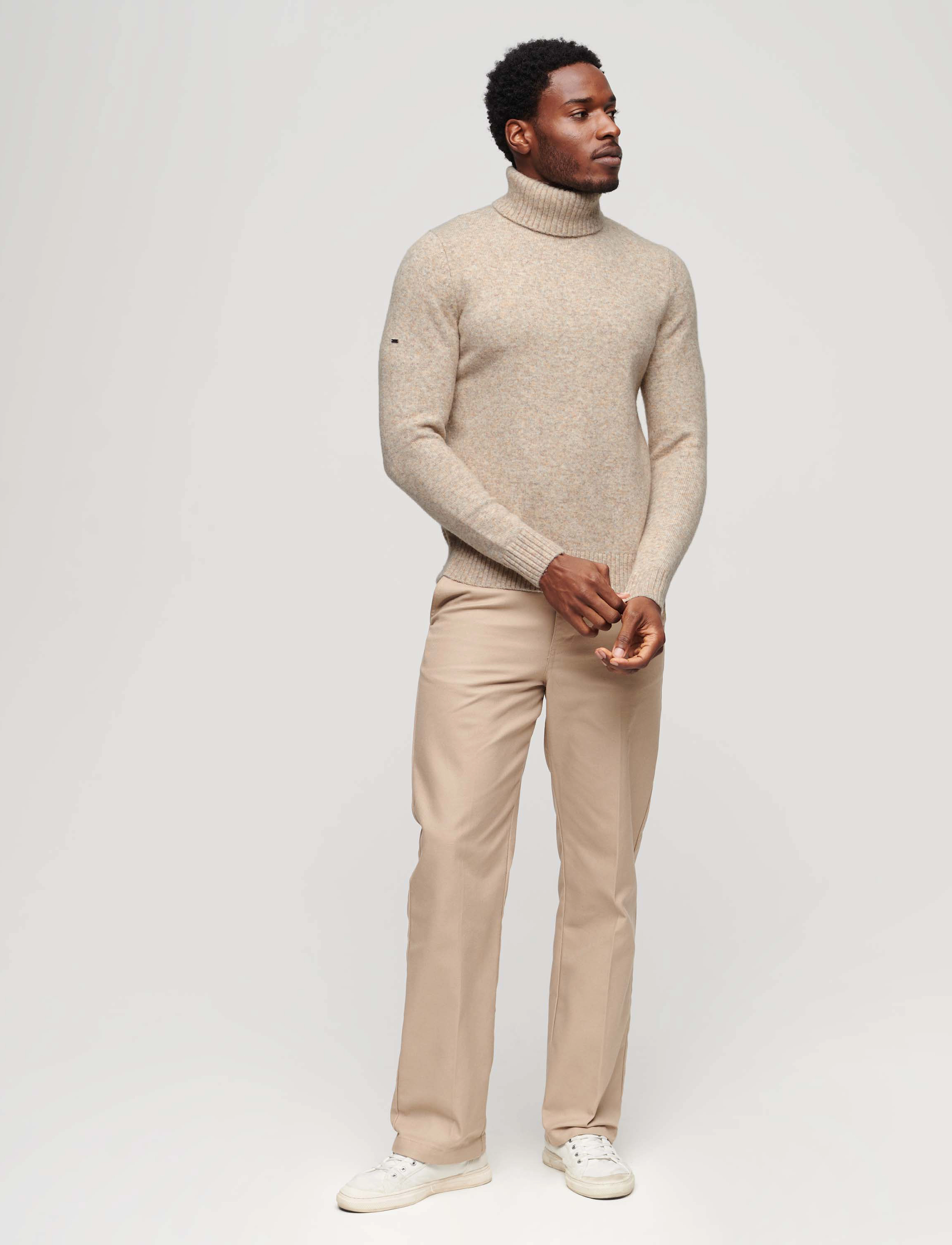 Superdry - BRUSHED ROLL NECK JUMPER - moonstruck beige marl - 3