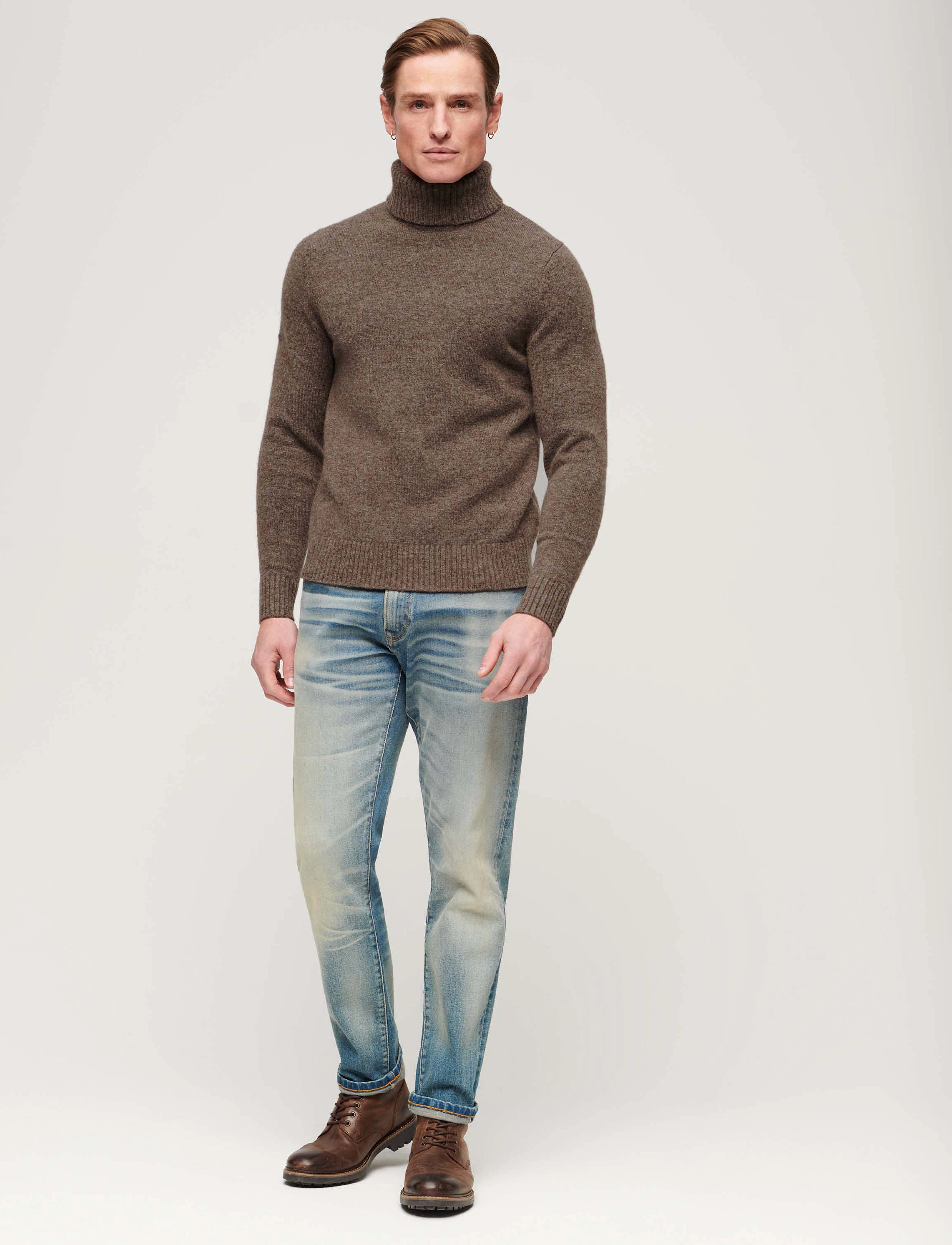 Superdry - BRUSHED ROLL NECK JUMPER - walnut brown marl - 3