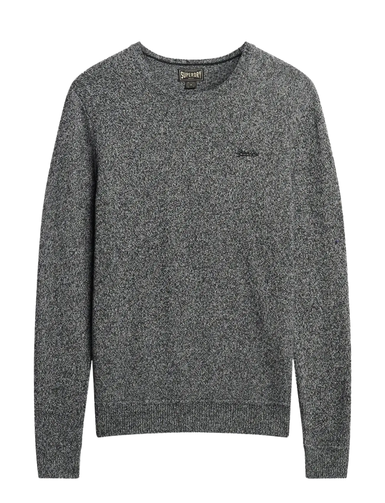Superdry ESSENTIAL SLIM FIT CREW JUMPER - Rundhals - DARK CHARCOAL JASPE / grey