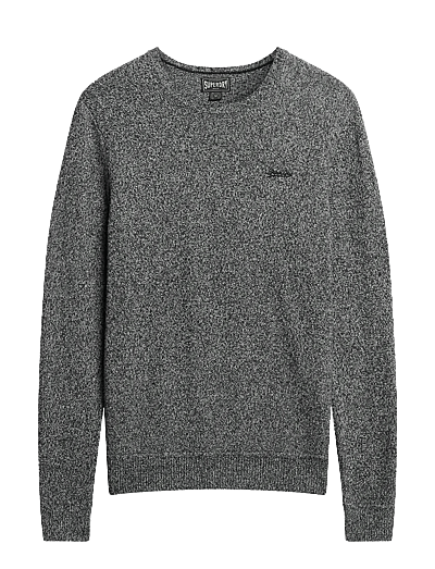 Superdry ESSENTIAL SLIM FIT CREW JUMPER - Round Necks - DARK CHARCOAL JASPE / grey