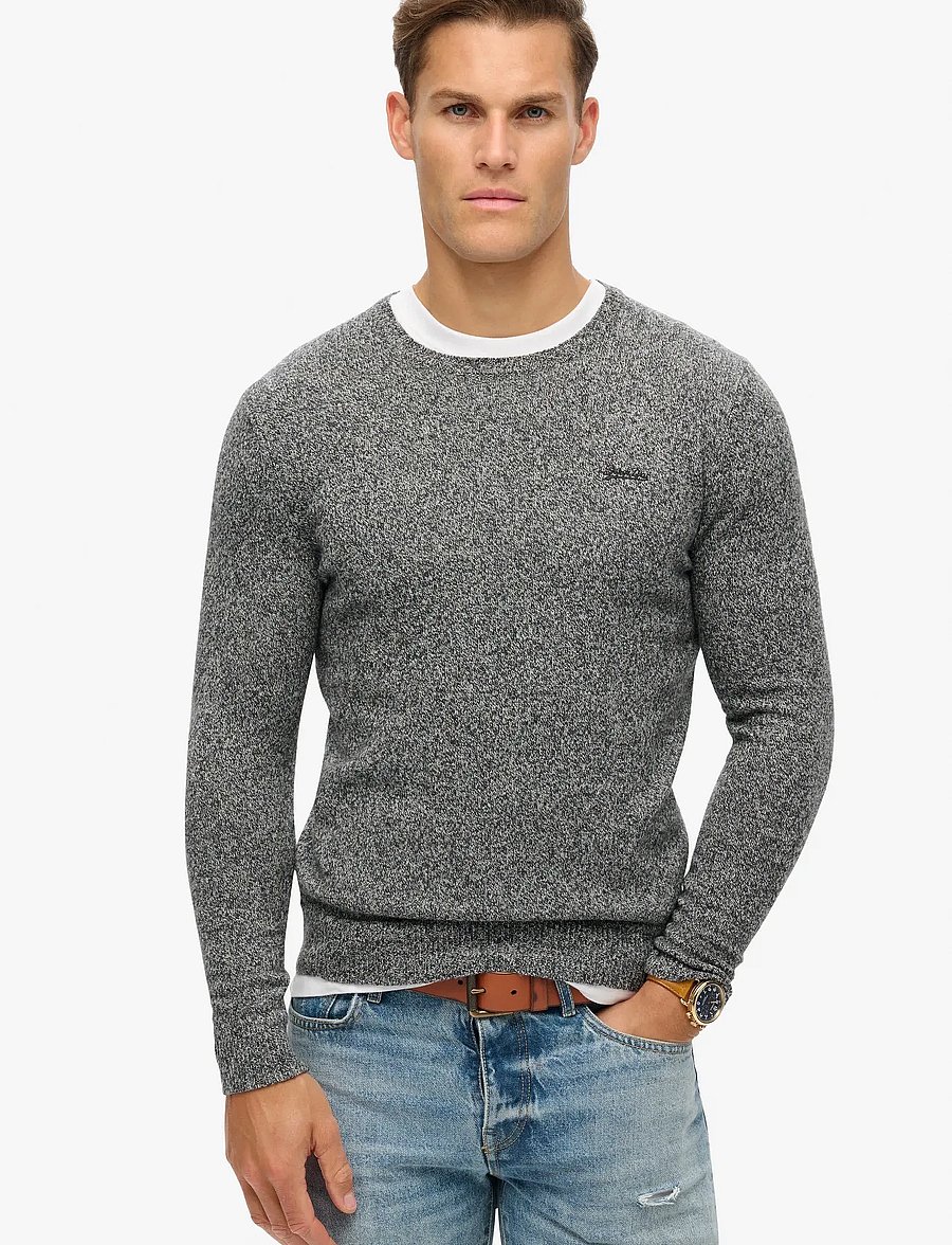 Superdry - ESSENTIAL SLIM FIT CREW JUMPER - rundhals - dark charcoal jaspe - 2