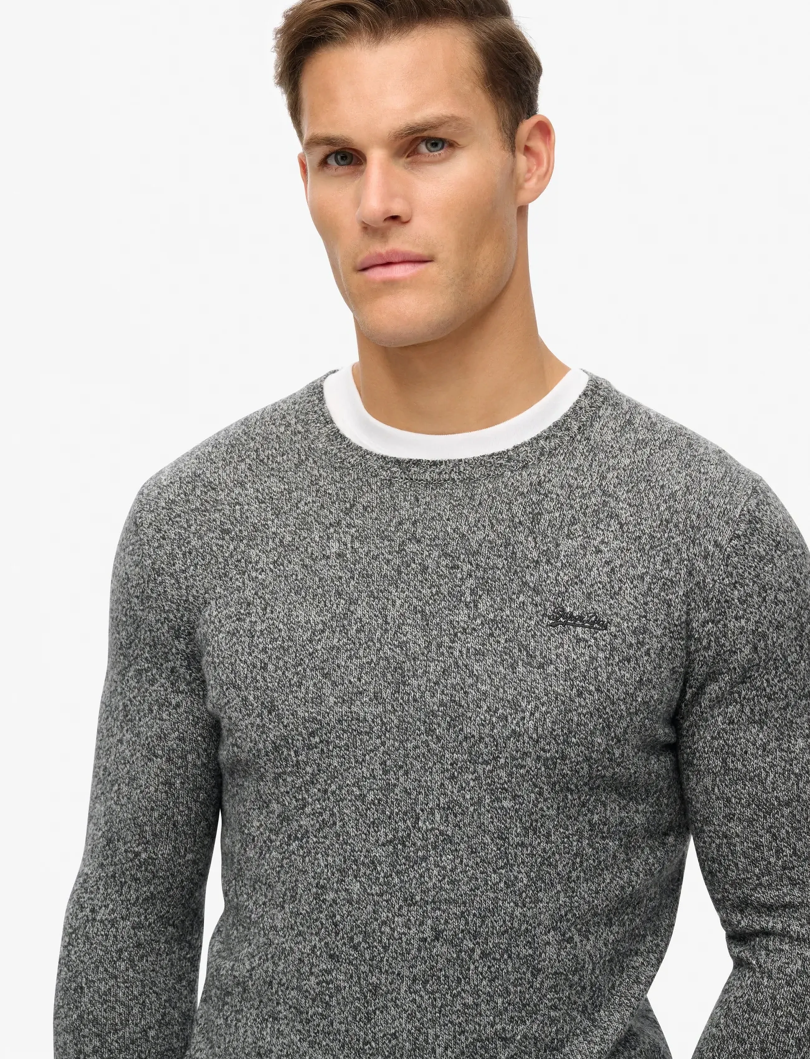 Superdry - ESSENTIAL SLIM FIT CREW JUMPER - rundhals - dark charcoal jaspe - 3