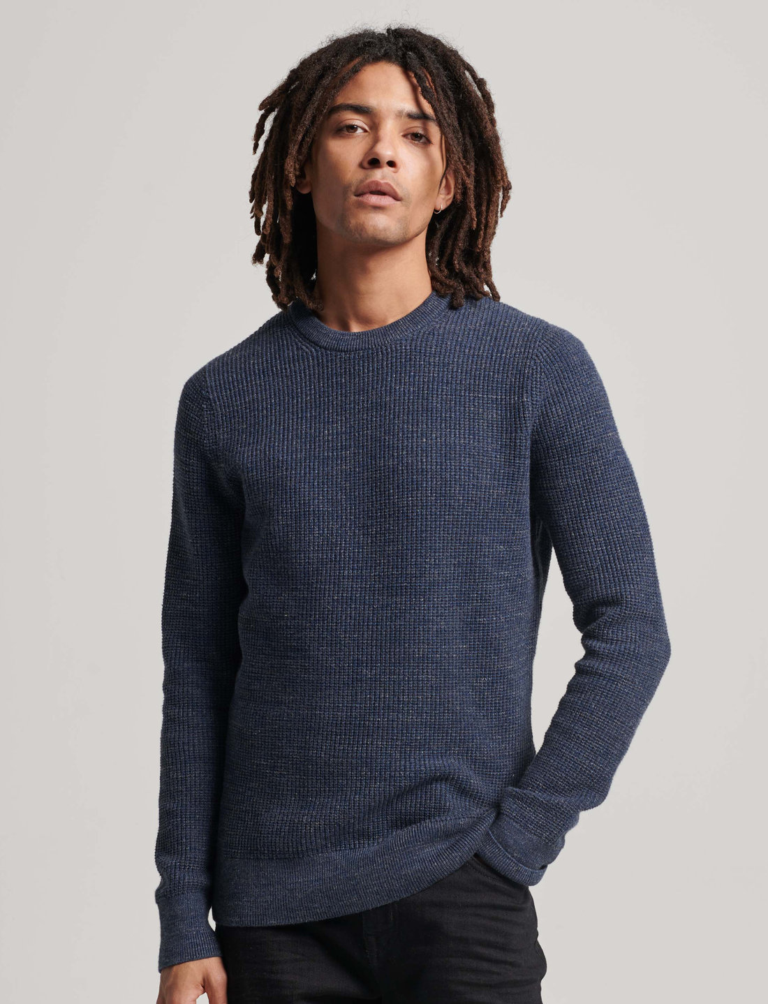 Superdry Textured Crew Knit Jumper Rundhalsad Boozt