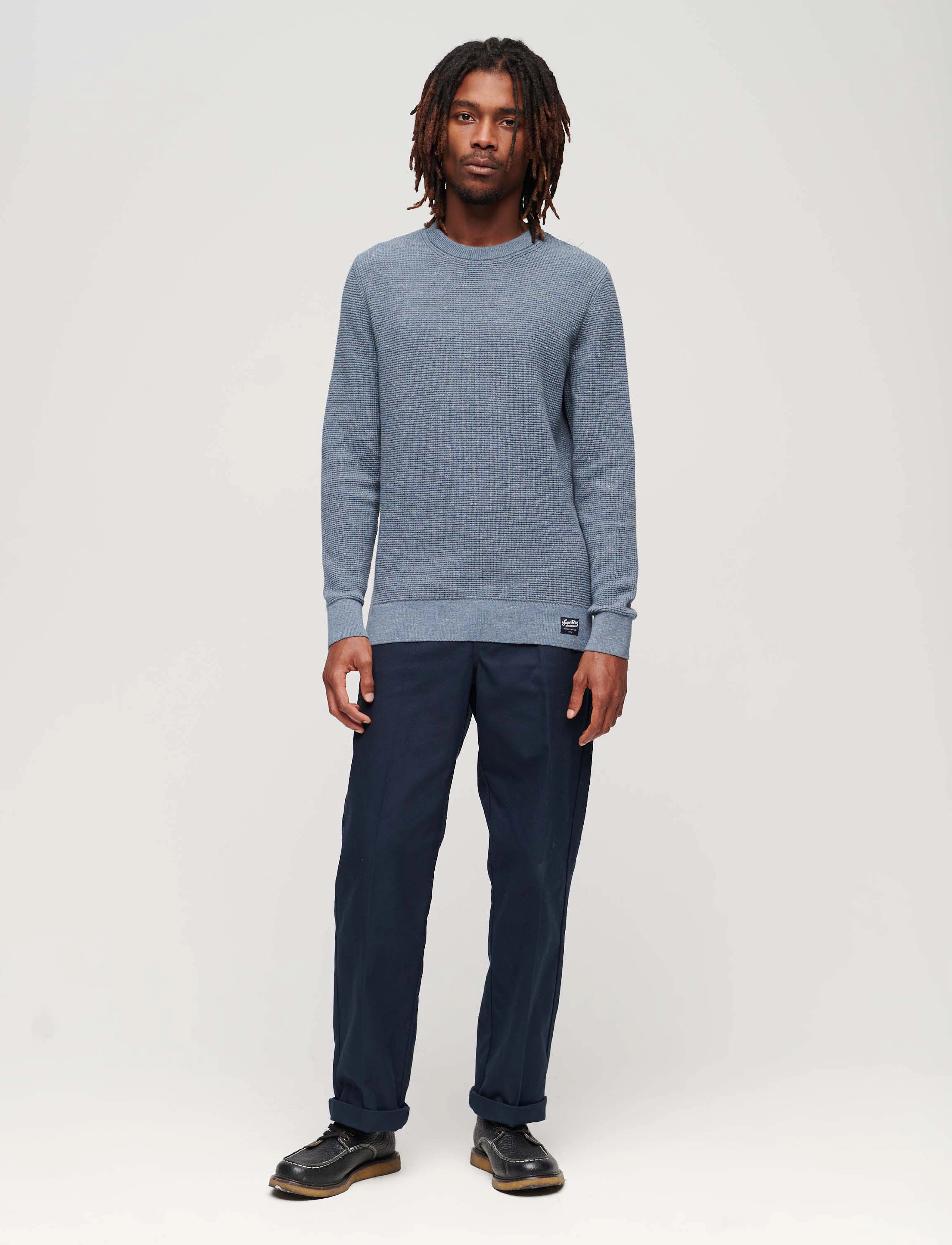Superdry - TEXTURED CREW KNIT JUMPER - tidal blue heather - 3