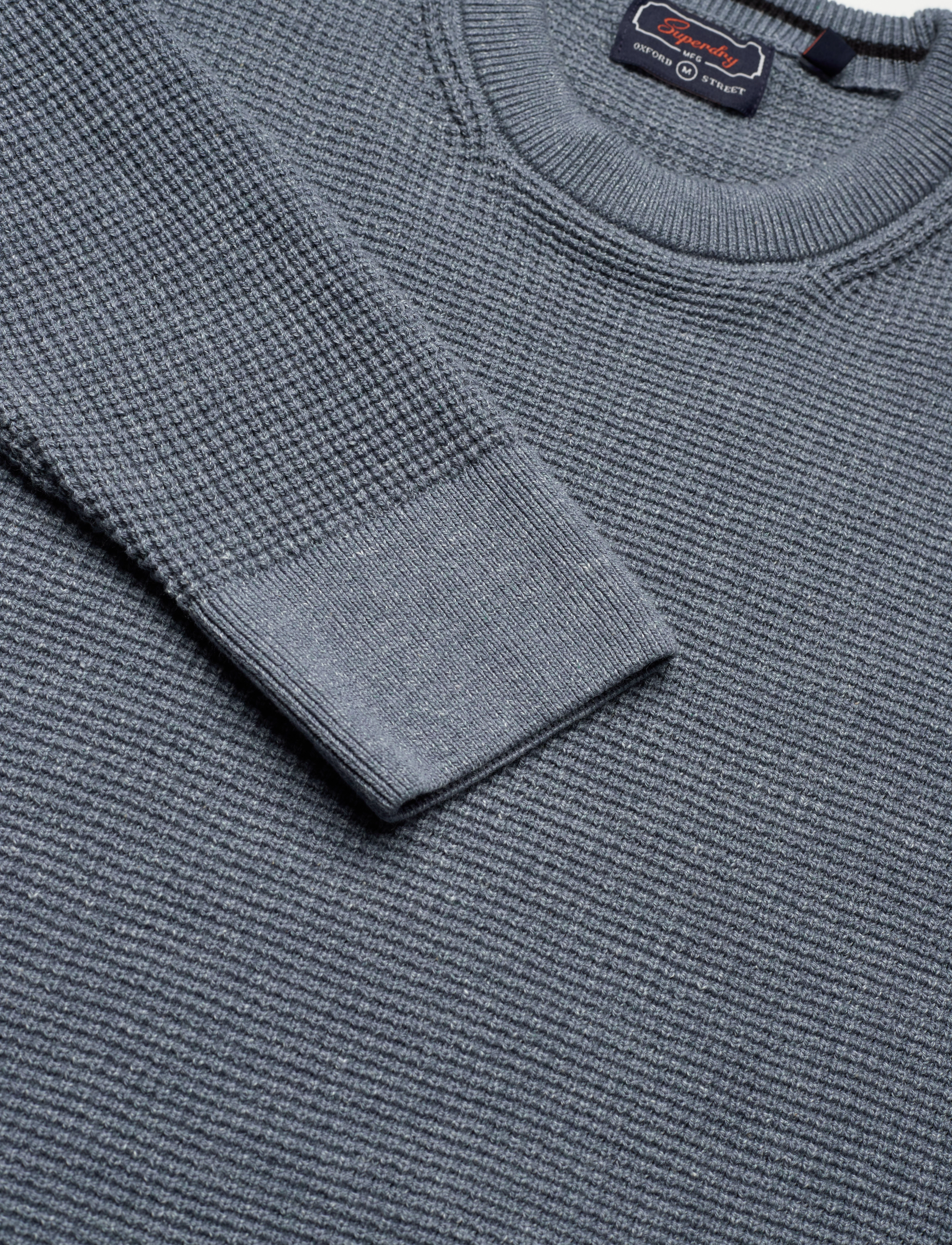 Superdry - TEXTURED CREW KNIT JUMPER - tidal blue heather - 4