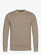 VINTAGE GARMENT DYED CREW - STONE WASH TAUPE BROWN