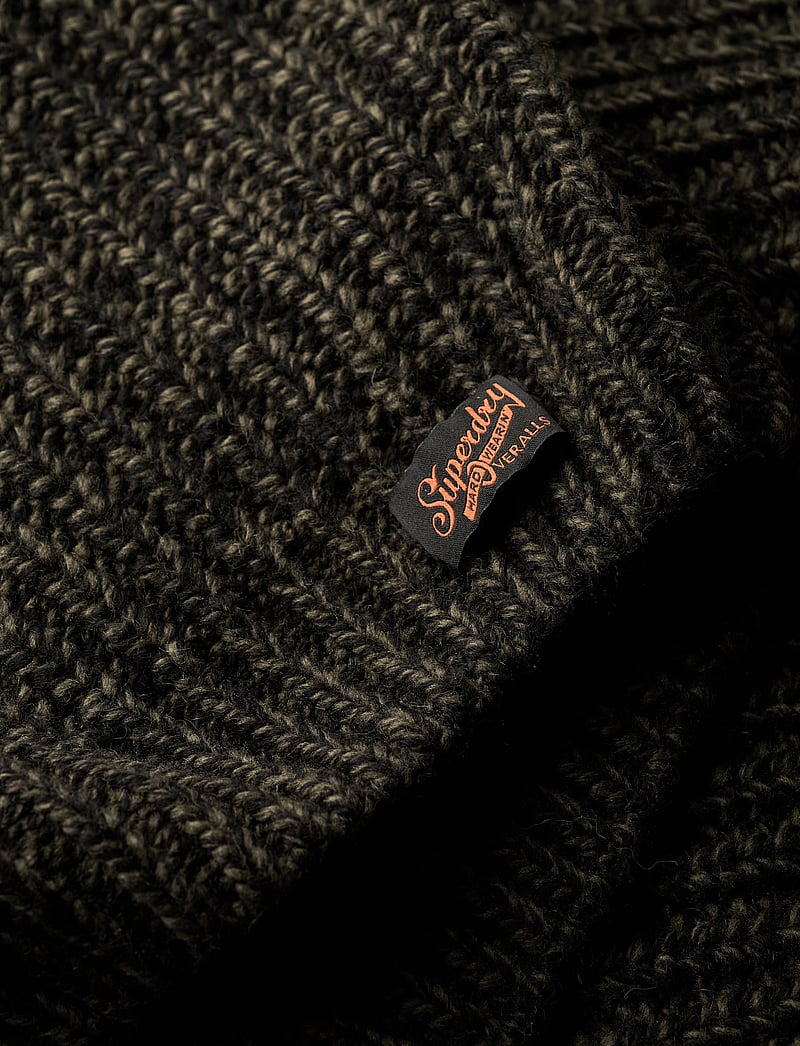 Superdry - CHUNKY KNIT HENLEY - pullover mit halbem reißverschluss - olive black twist - 3
