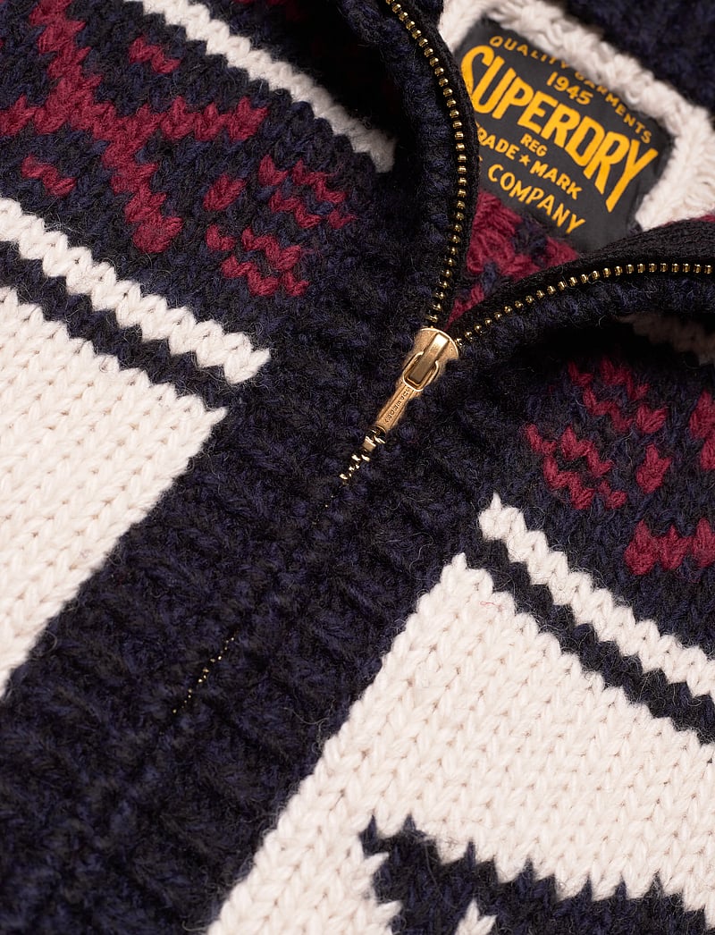 Superdry Chunky Knit Patterened Zipthru (SDM6110591A) Full zip