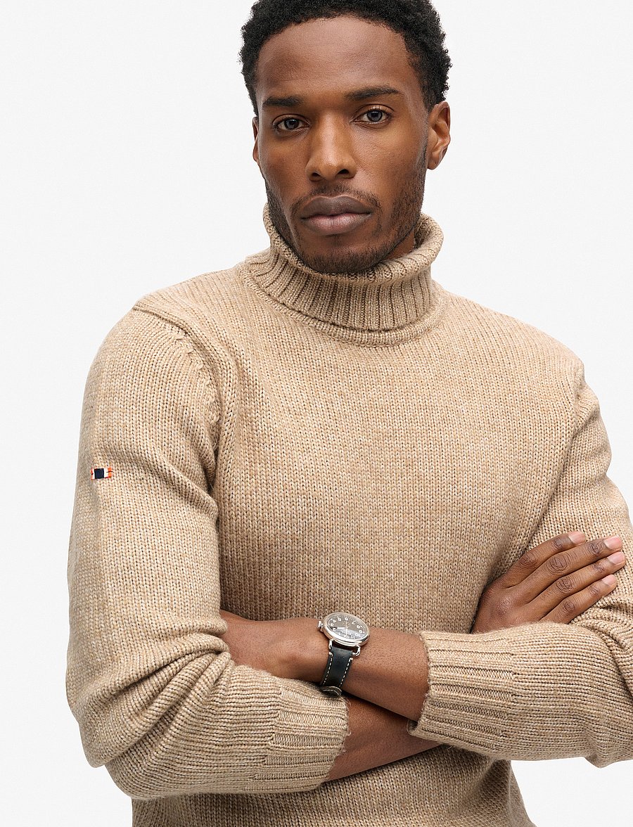 Superdry - BRUSHED ROLL NECK JUMPER - rollkragenpullover - humus beige - 4
