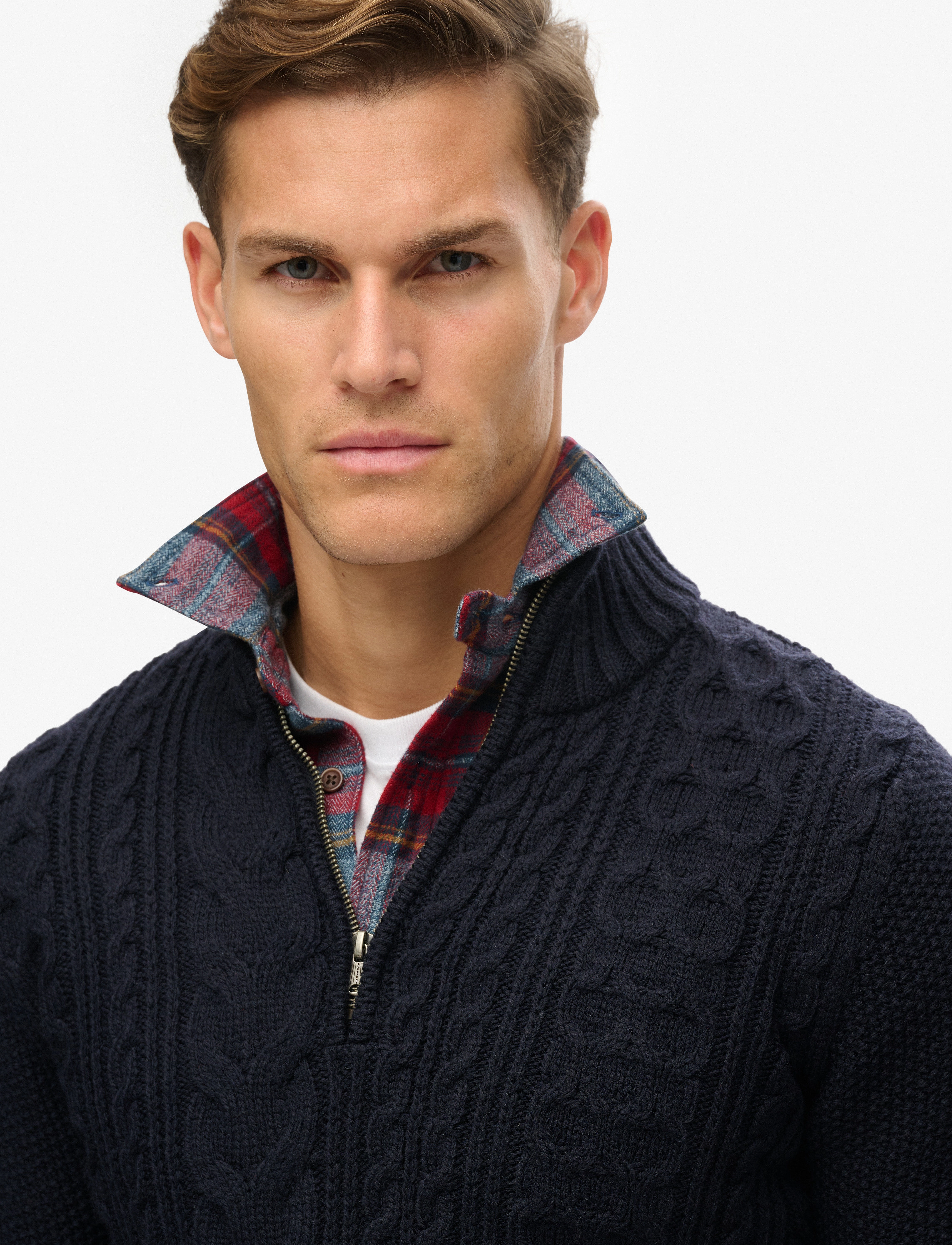 Superdry - JACOB CABLE KNIT HALF ZIP - eclipse navy - 5