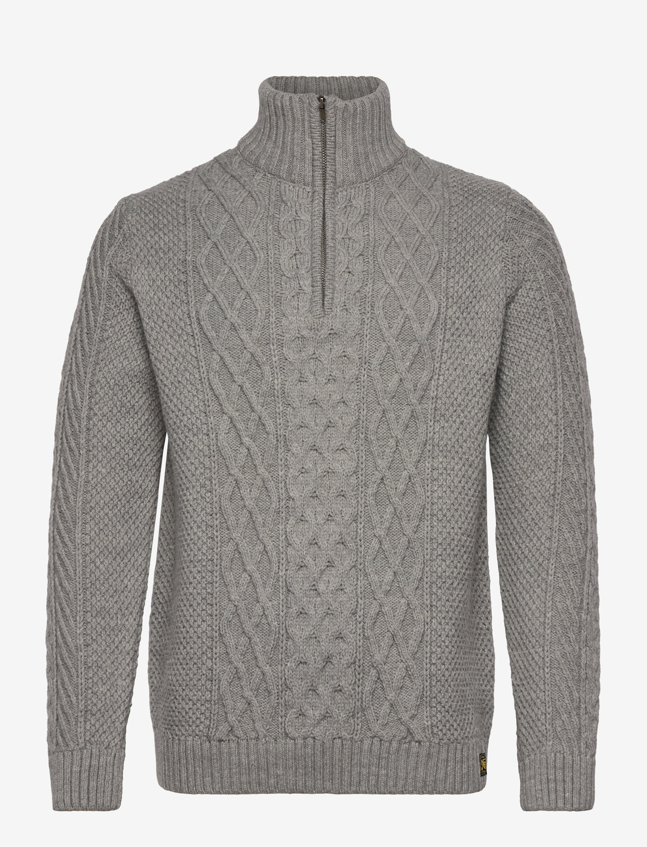 Superdry - JACOB CABLE KNIT HALF ZIP - mid grey - 1