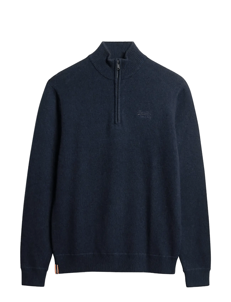 Superdry - ESSENTIAL EMB KNIT HALF ZIP - pullover mit halbem reißverschluss - carbon navy marl - 1