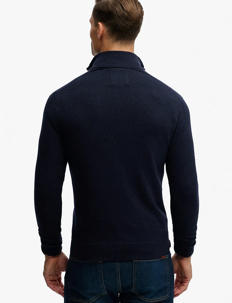 Superdry - ESSENTIAL EMB KNIT HALF ZIP - pullover mit halbem reißverschluss - carbon navy marl - 3