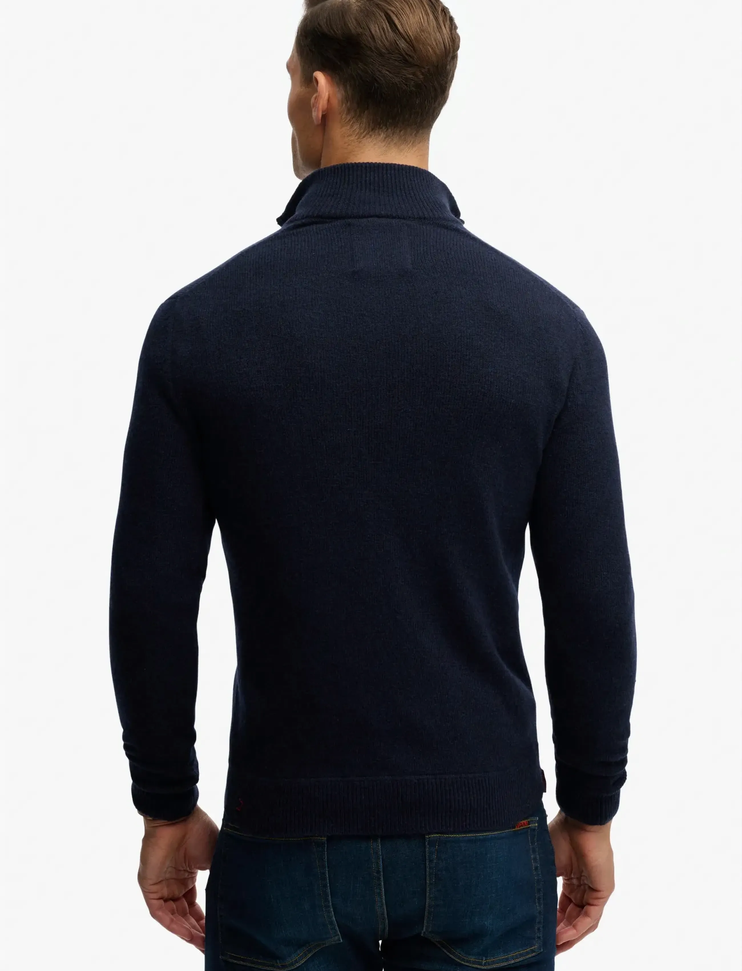 Superdry - ESSENTIAL EMB KNIT HALF ZIP - stickat - carbon navy marl - 3
