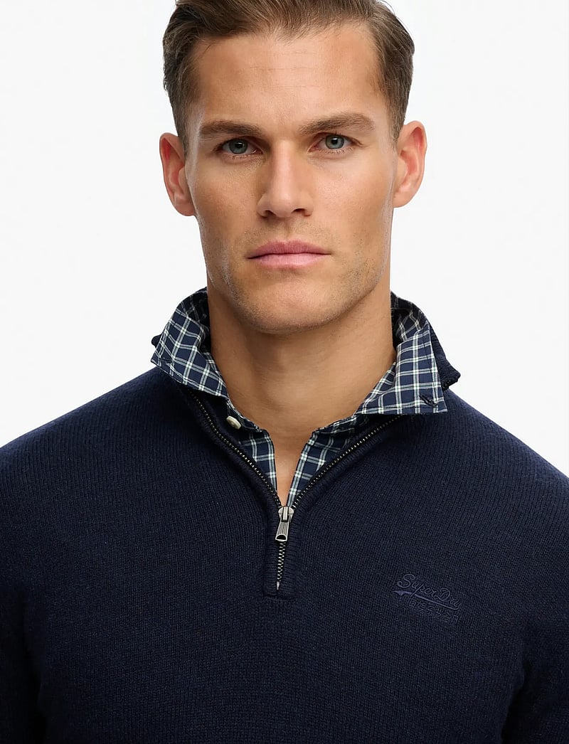 Superdry - ESSENTIAL EMB KNIT HALF ZIP - pullover mit halbem reißverschluss - carbon navy marl - 5