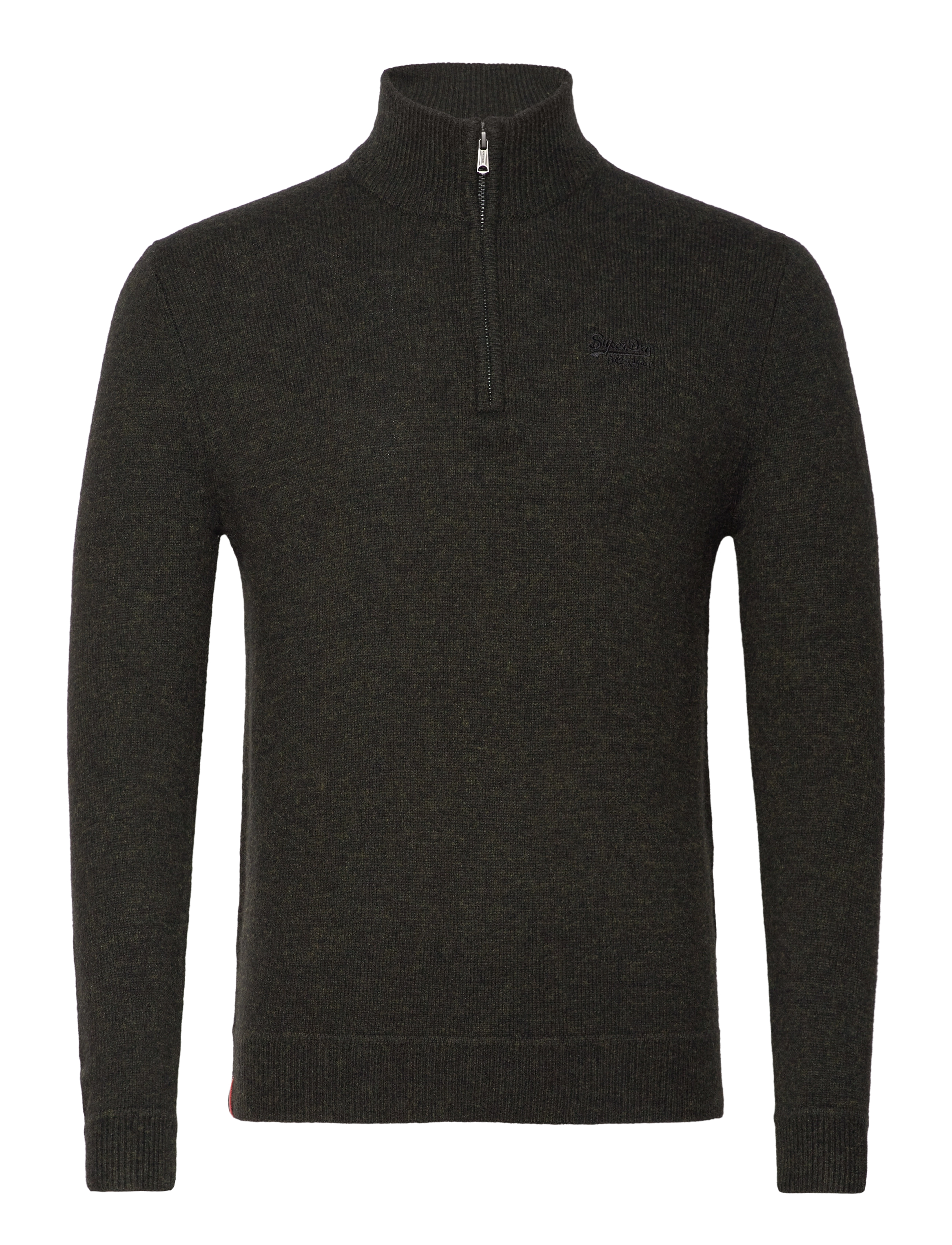 SUPERDRY Essential Emb Knit Half Zip Khaki - XL - Herren
