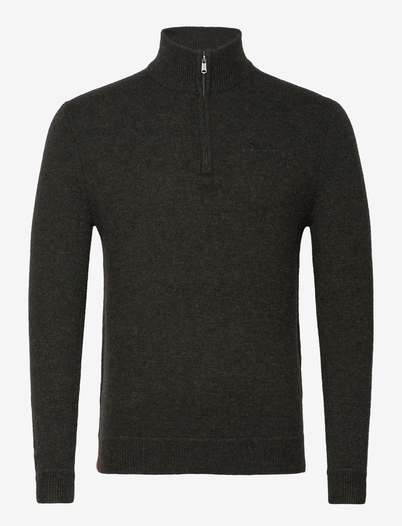 Superdry - ESSENTIAL EMB KNIT HALF ZIP - efterårstøj - dark moss marl - 0
