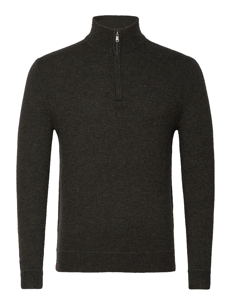 Superdry - ESSENTIAL EMB KNIT HALF ZIP - half zip jumpers - dark moss marl - 1