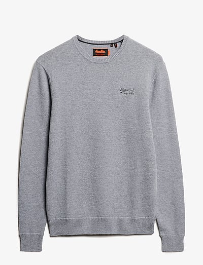 Superdry ESSENTIAL SLIM FIT CREW JUMPER - Round Necks - CLOUD GREY MARL / grey